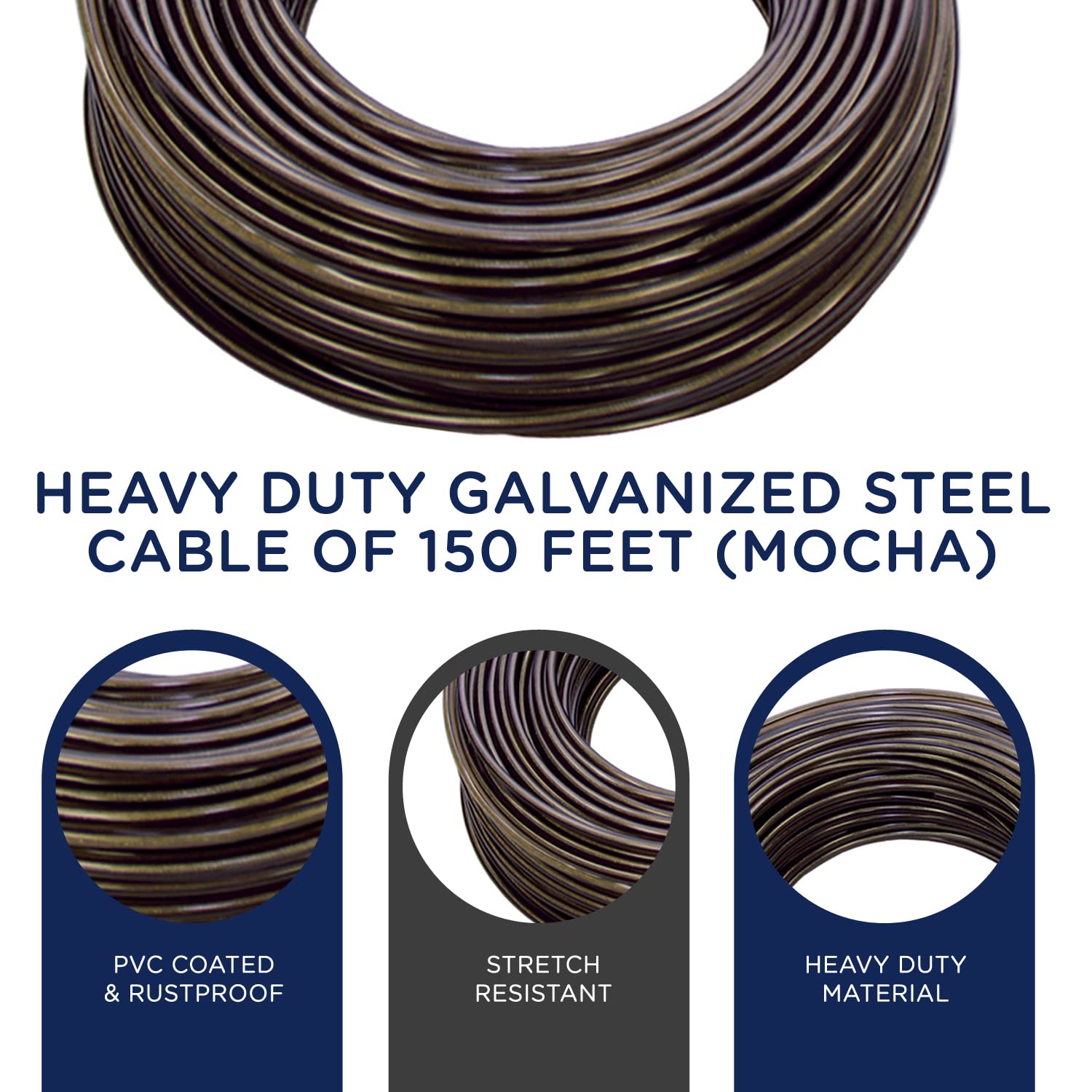 Strata Urban Grey Harmony Clothesline Outdoor Heavy Duty Kit - 150 Feet Galvanized Wire Pvc Coating, 6.5'' Clothesline Pulley 2P
