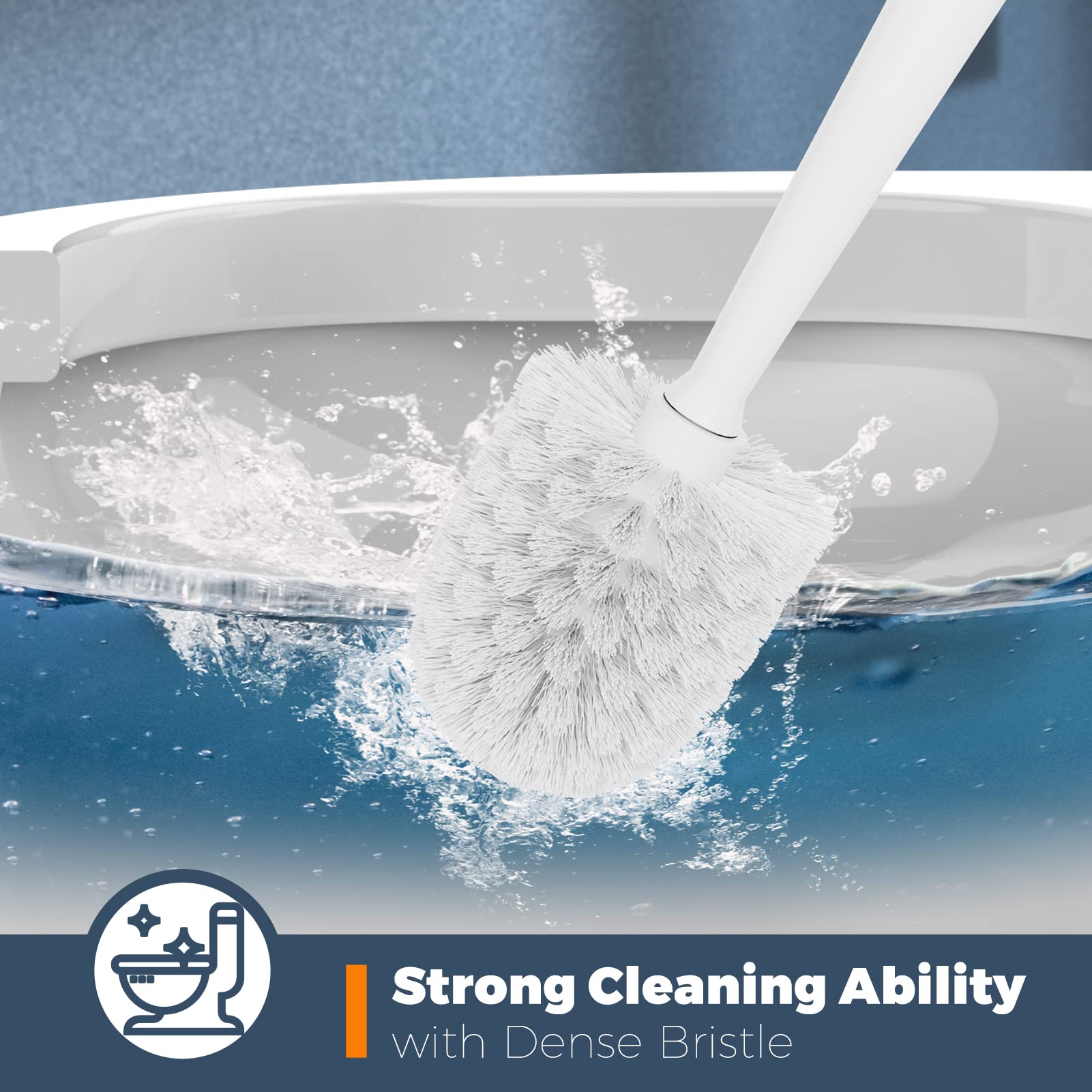 Holaloha Toilet Brush, 3 Pack Toilet Brushes For Bathroom With Holder, Bathroom Accessories Toilet Bowl Brush With 3 Clean Brush