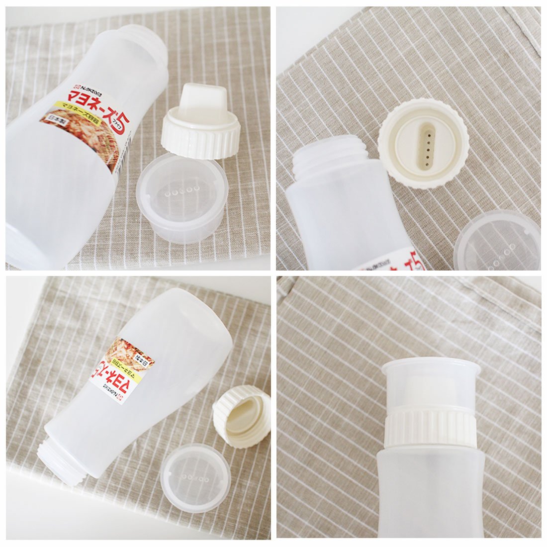 Garasani 5 Hole Sauce Squeeze Bottle Ketchup Mayonnaise Dispenser With Leak Proof Clear Cover Cap (12Oz - 350Ml)