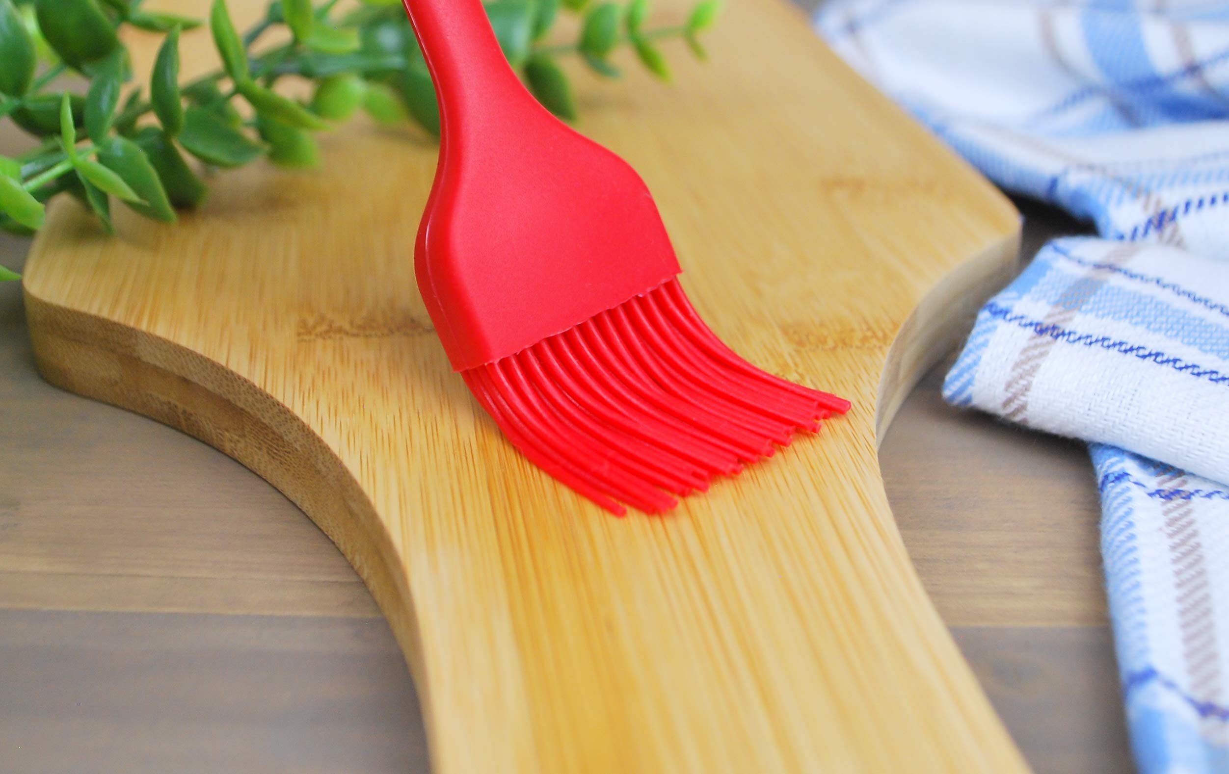 Silcony Set Of 4 Pure Silicone Spatulas Spoon Pastry Basting Brush Heat Resistant (11''-8.4'') (4, Spatula Set - Red)