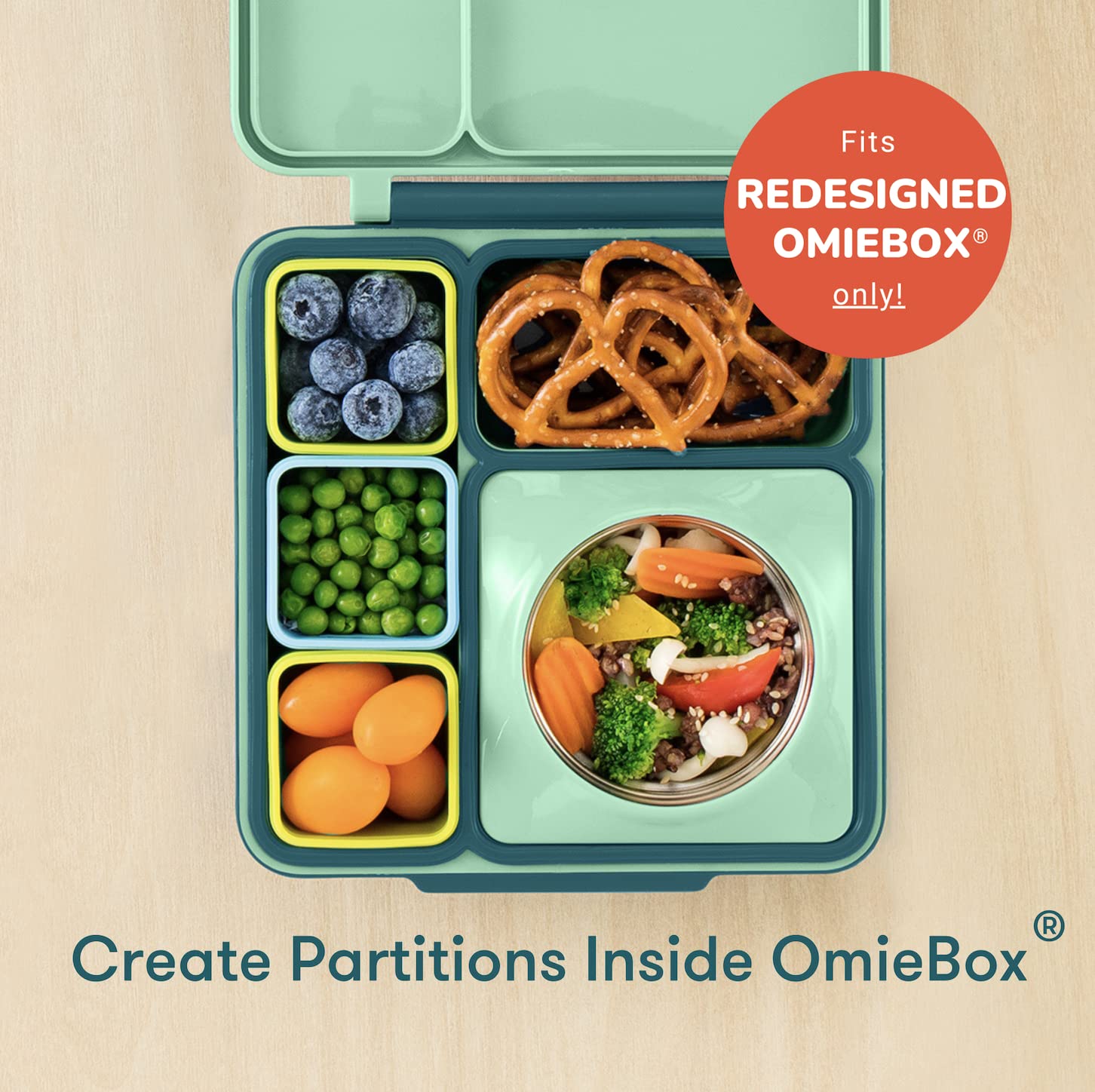 OmieBox (2 pack) Leakproof Dips Containers To Go  Salad Dressing Container  Condiment Container with Lids - Food Safe Silicone - 4 ounces (Blue/Lime)