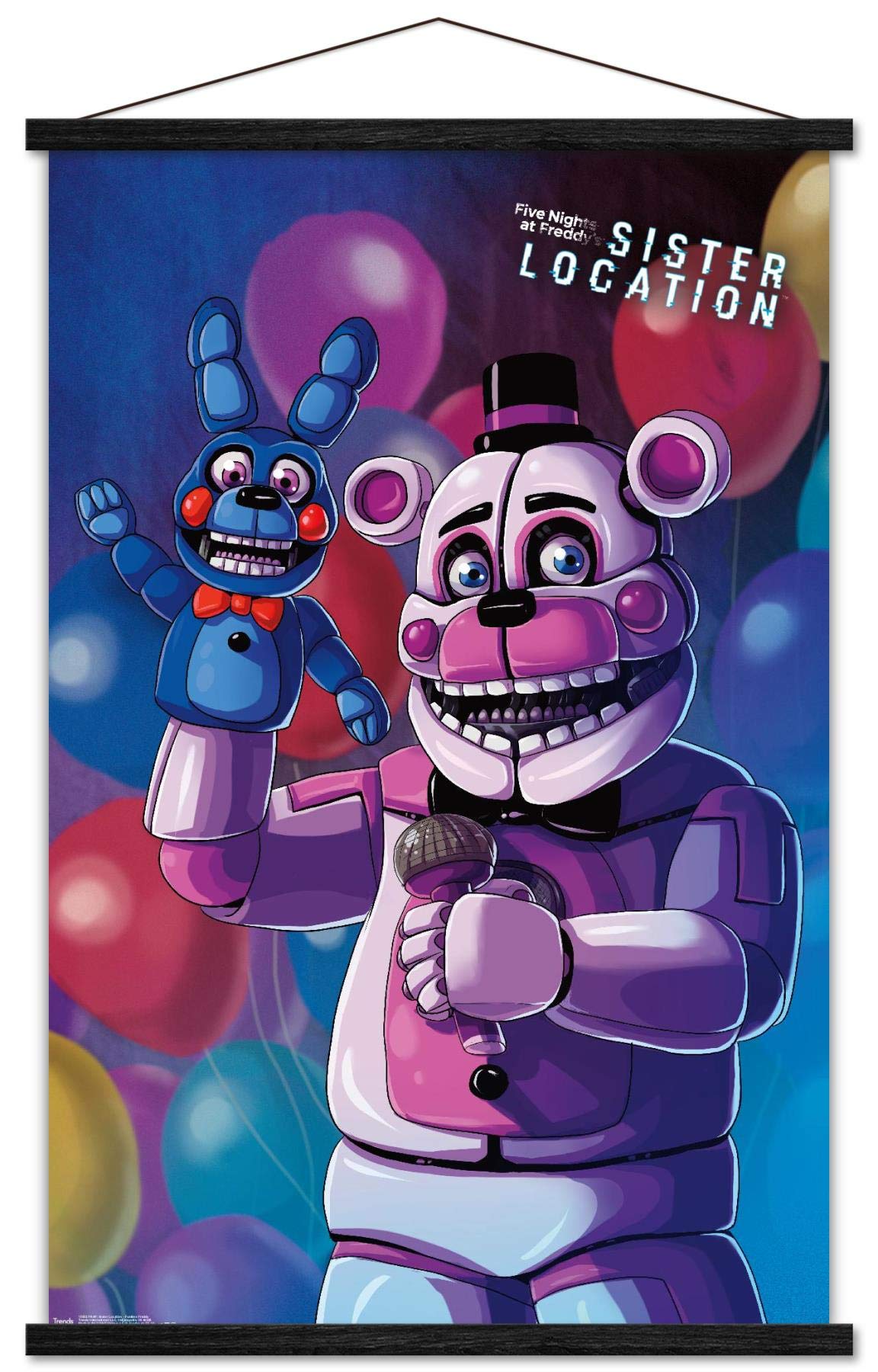 Trends International Five Nights At Freddy'S: Sister Location - Funtime Freddy Wall Poster, 22.375'' X 34'', Print And Black Han