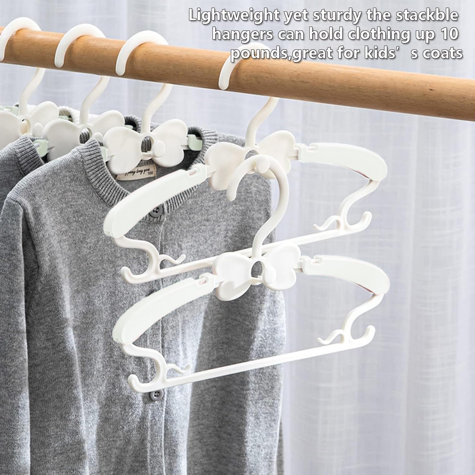 Baby Hangers 30 Pack, 11-14.5'' Adjustable Kid Clothes Hangers For Newborn Closet, Plastic Non-Slip Small Infant Hanger For Todd