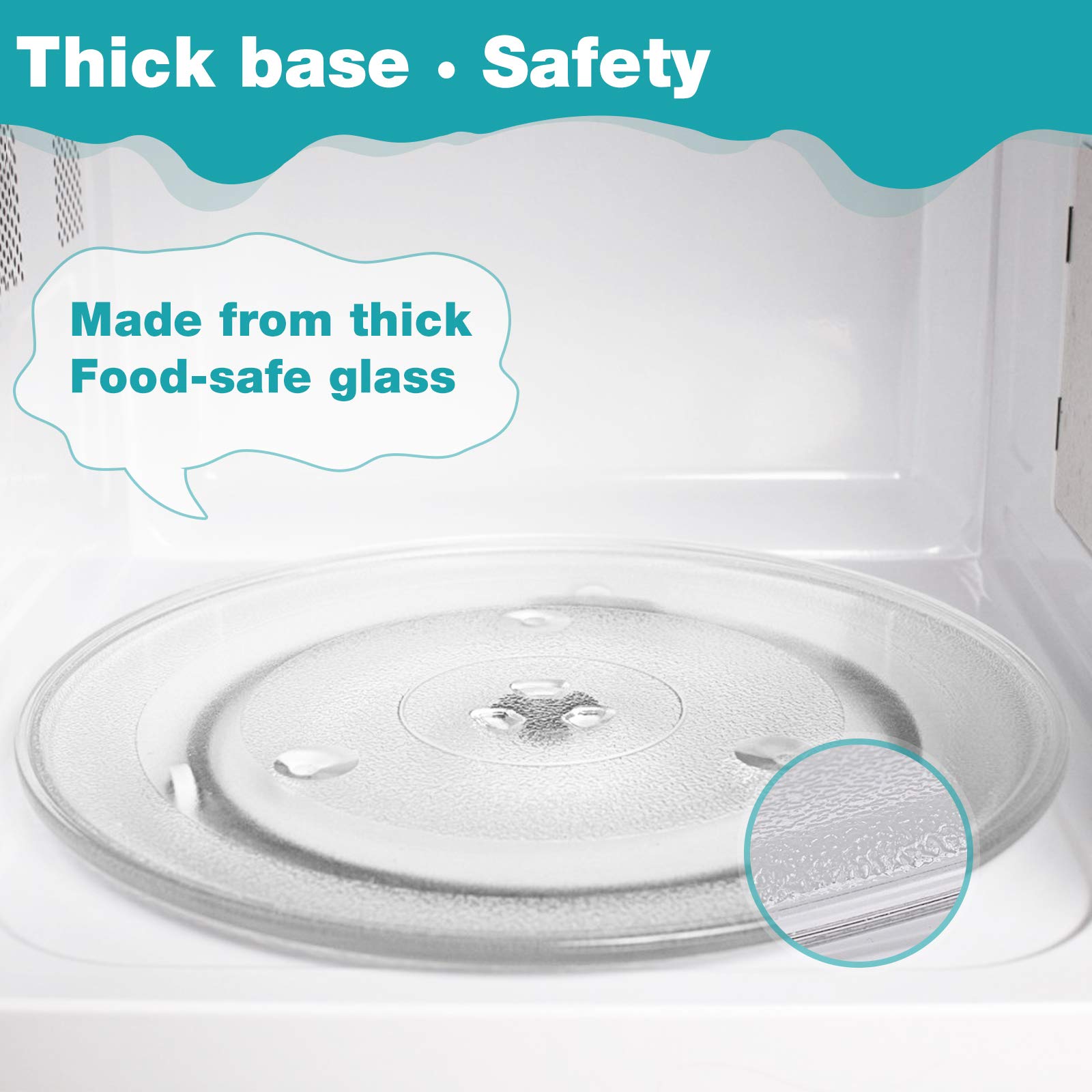 Gemroom 14.2'' Microwave Glass Plate For Ge Microwave Plate Wb49X10063, 14 3/16 Inch Replacement Microwave Glass Plate For Whirl