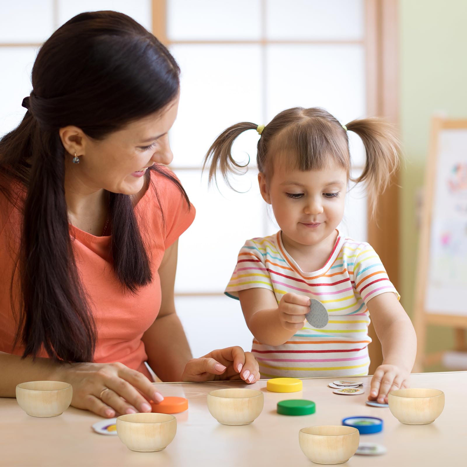 Uiifan Set Of 40 Wood Small Bowls Unfinished Wood Sauce Bowl Wooden Mini Round Bowl Serving Craft Bowls Kitchen Condiment Bowls