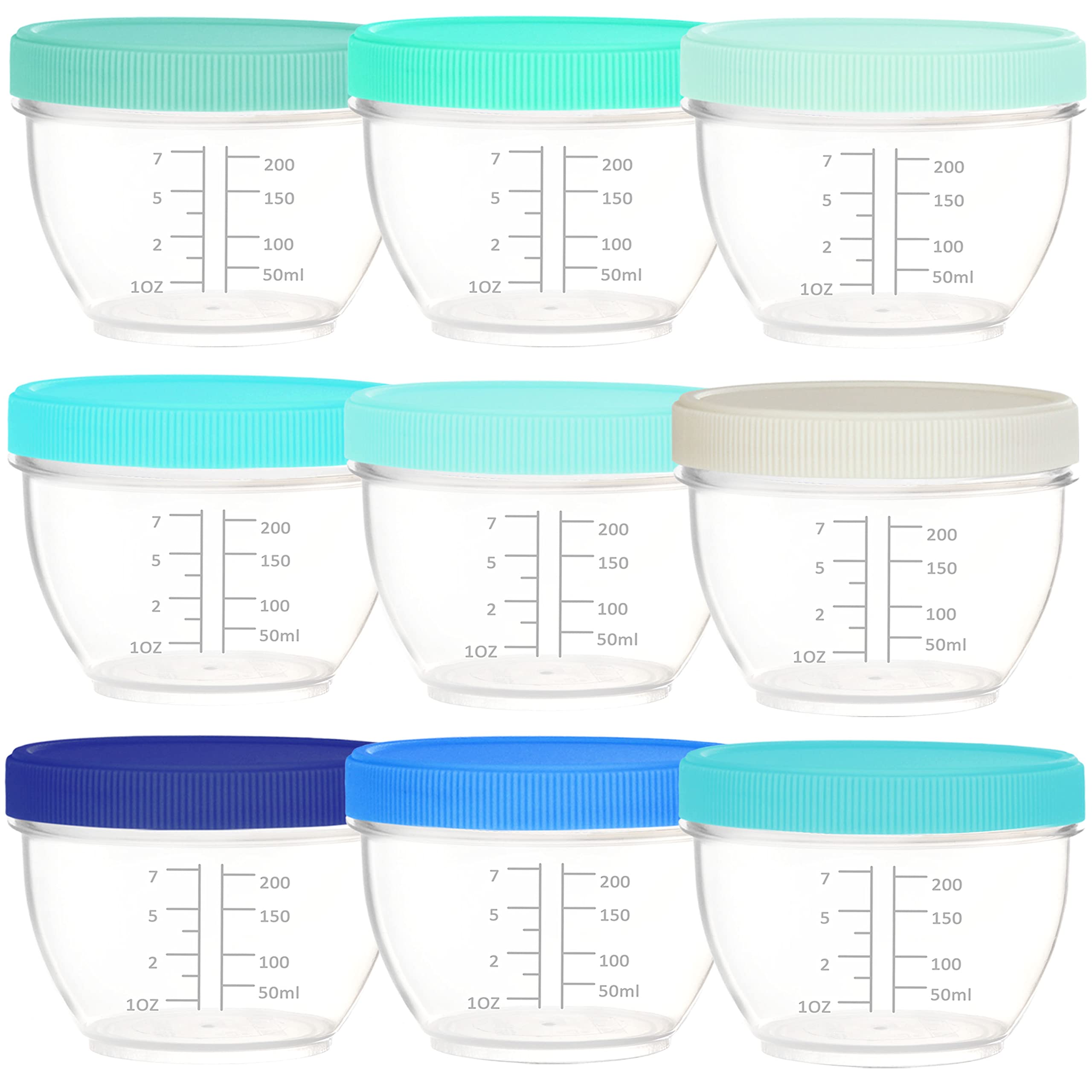 Youngever 18 Pack 1 Cup Small Food Containers With Lids, 8 Ounce Food Storage Containers, Condiment, And Sauce Containers With L