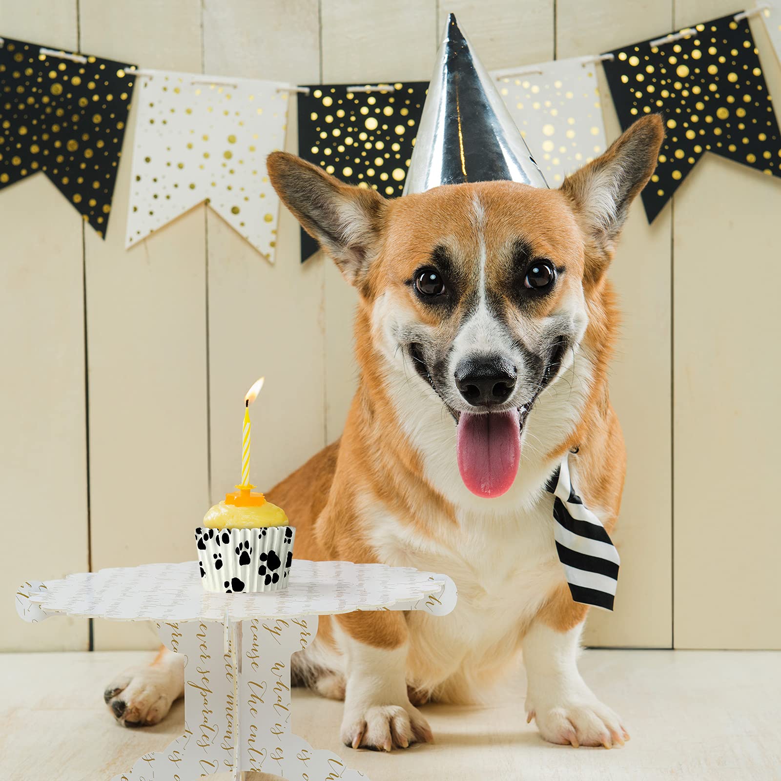 200 Pcs Paw Bone Cupcake Liners Dog Cupcake Wrappers Paw Pattern Cup Cake Holder Puppy Dog Theme Cupcake Wrappers For Baby Showe