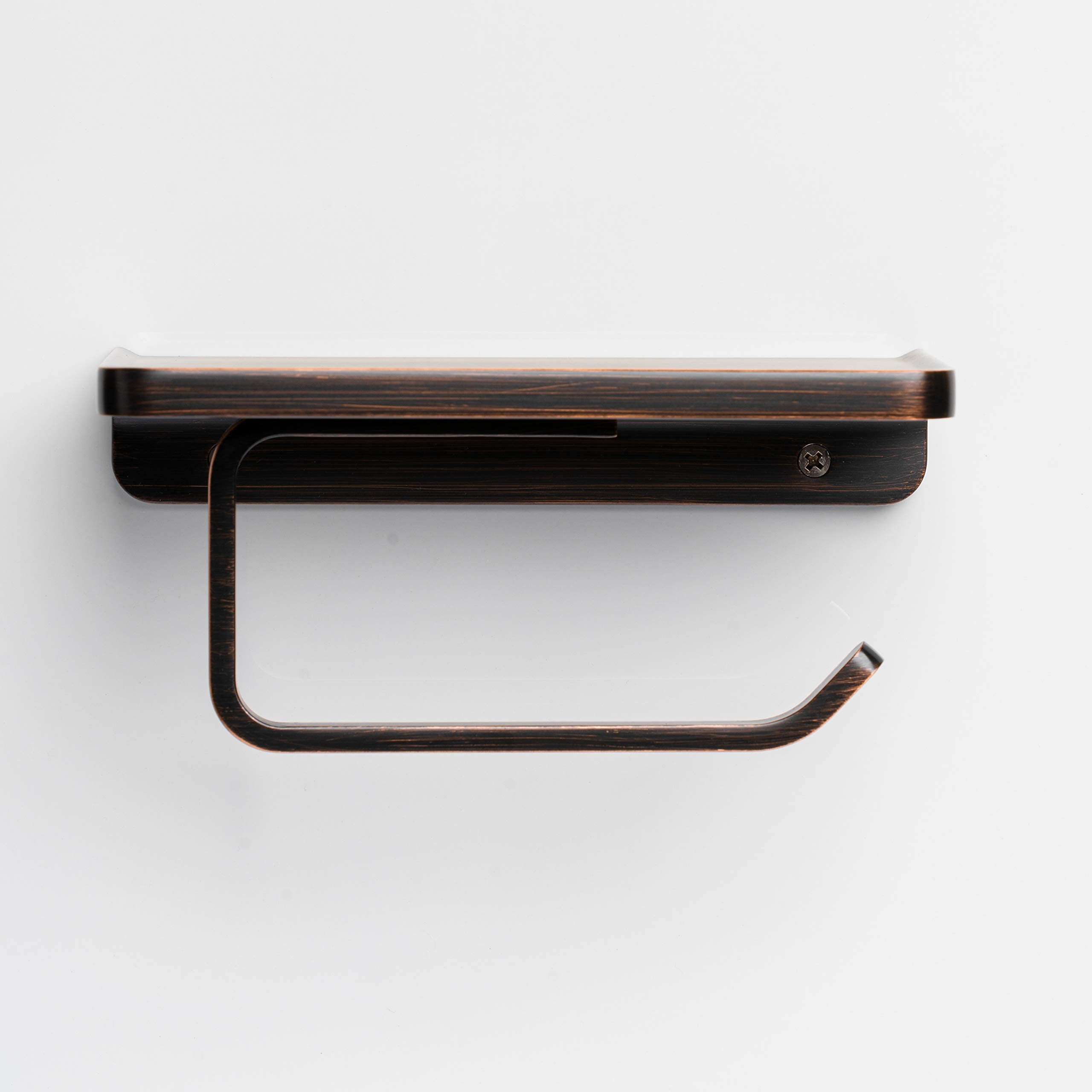 Linkaa Toilet Paper Holder with Shelf Oil Rub Bronze Wall Mount Bathroom Decor Phone Holder Rust-Proof Aluminum Matte Finish Bathroom Accessories Storage Shelf for Phone  Inc. (Oil Rubbed Bronze)