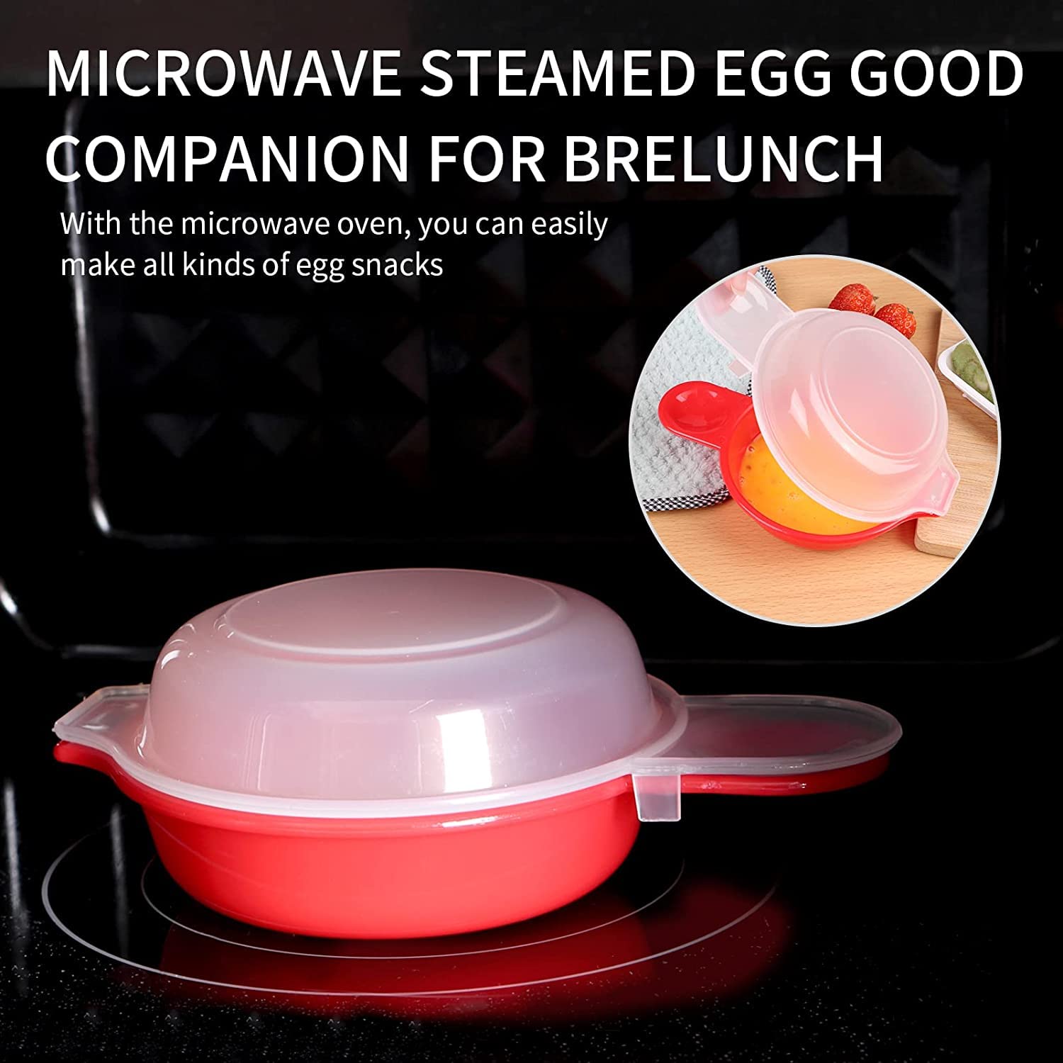 2Pcs-Microwave Egg Cooker,Microwave Egg Maker,1 Minute Fast Egg Hamburg Omelet Maker Kitchen Cooking Tool