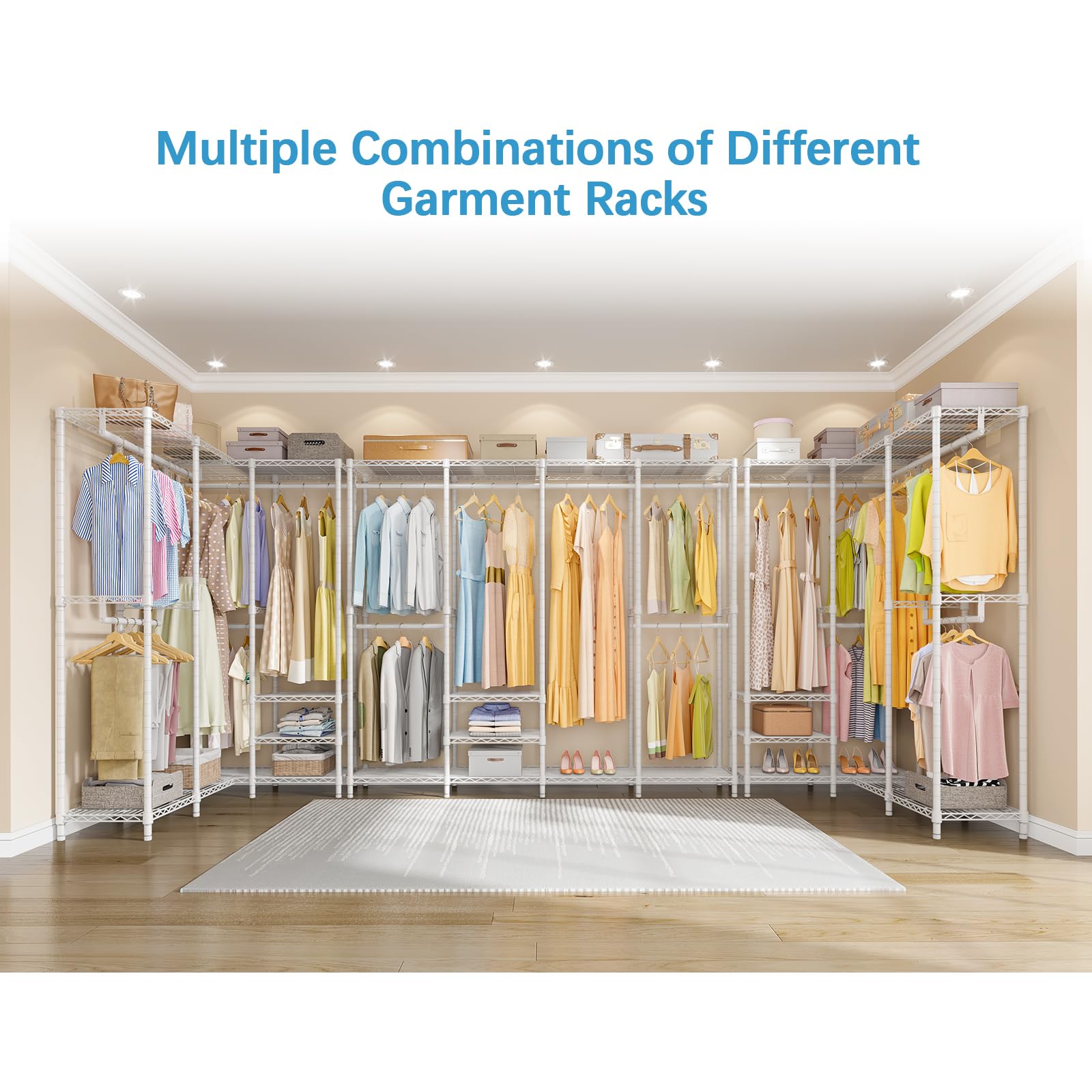 Vipek V40 Wire Garment Rack Heavy Duty Clothes Rack For Hanging Clothes, Multi-Functional Bedroom Clothing Rack Freestanding Clo