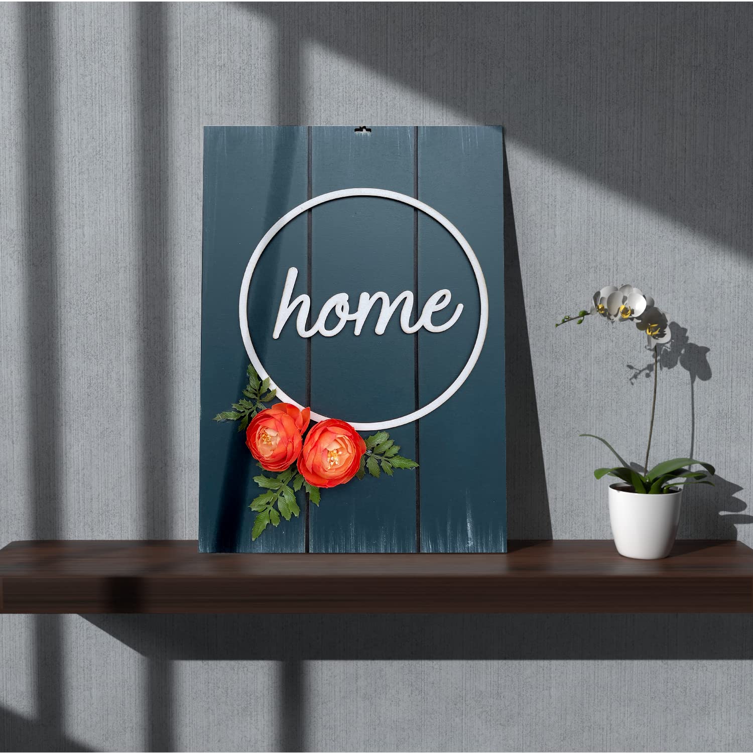 Chalk My Theme Home Rectangular Rustic Blue Wall Art