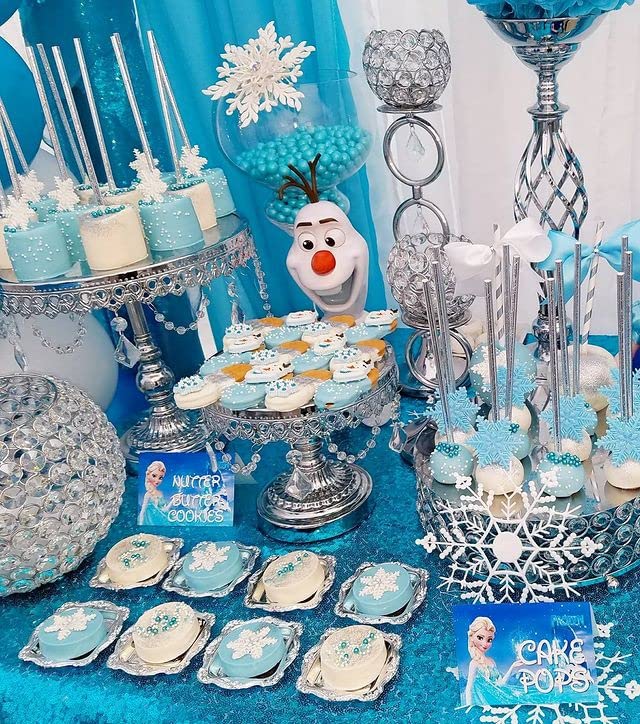 Queendream Aqua Blue Tablecloth 60 X 102 Inch Sequin Tablecloth For Party Decorations Glitter Tablecloth For Bridal Baby Shower