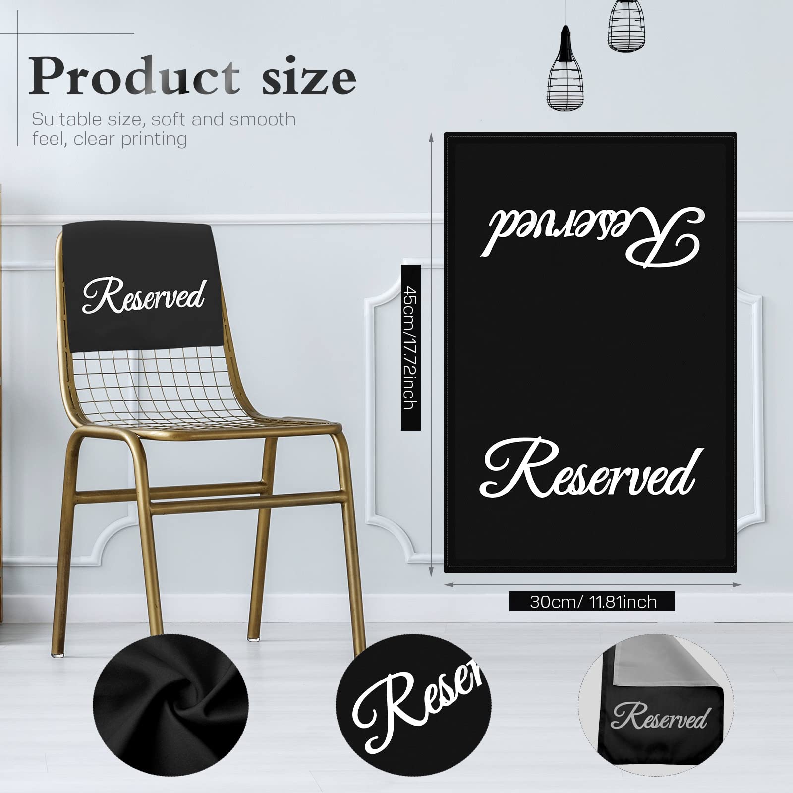 CHENGU 20 Pack Reserved Seating Signs for Chairs Church Pew Reserved Signs Cloths Placeholder for Wedding Celebrations Reception