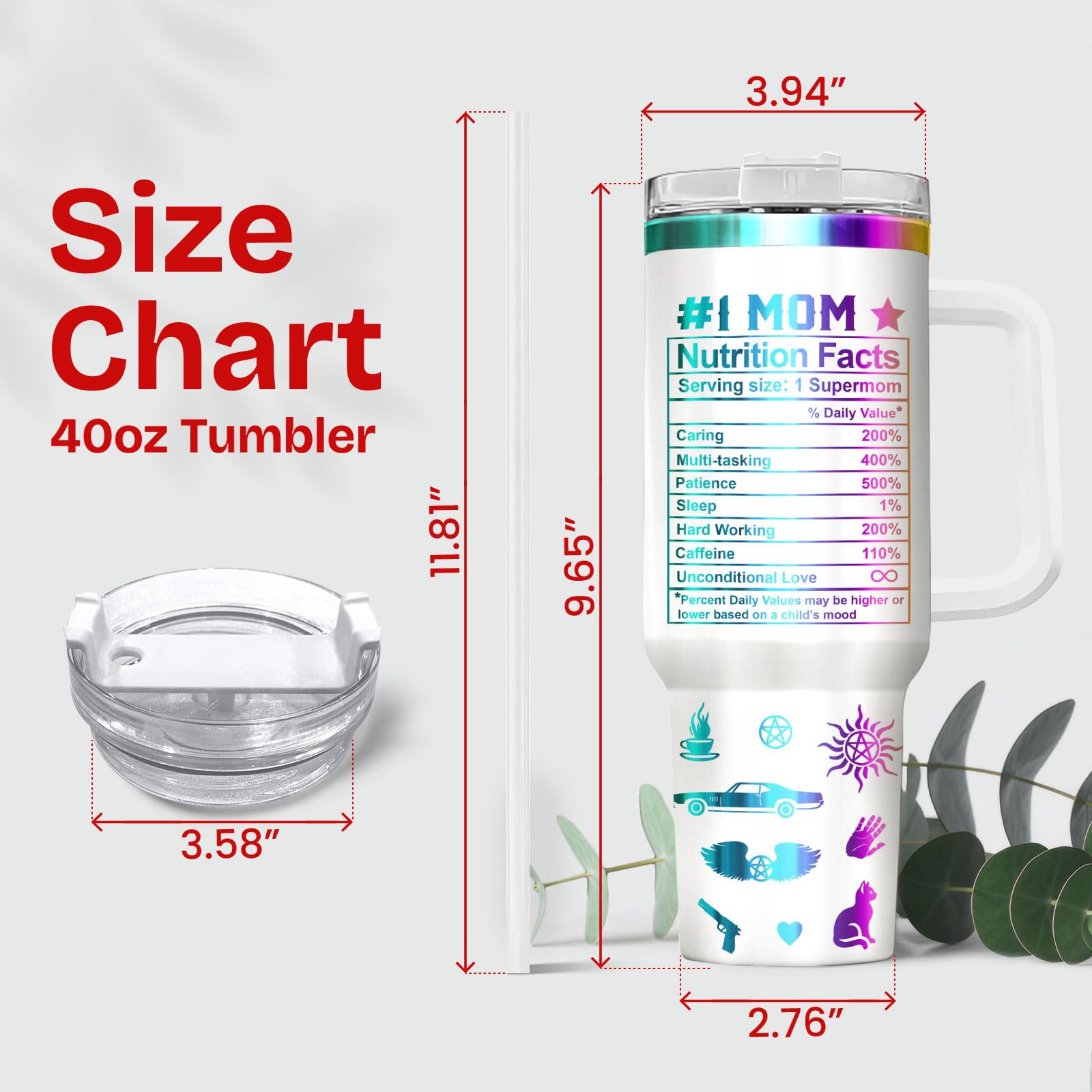34HD Mothers Day Gifts, 40 oz Mom Movie Tumbler with Handle and Straw, Natural Movie Mug for Women, Natural Show Gifts for Mom f
