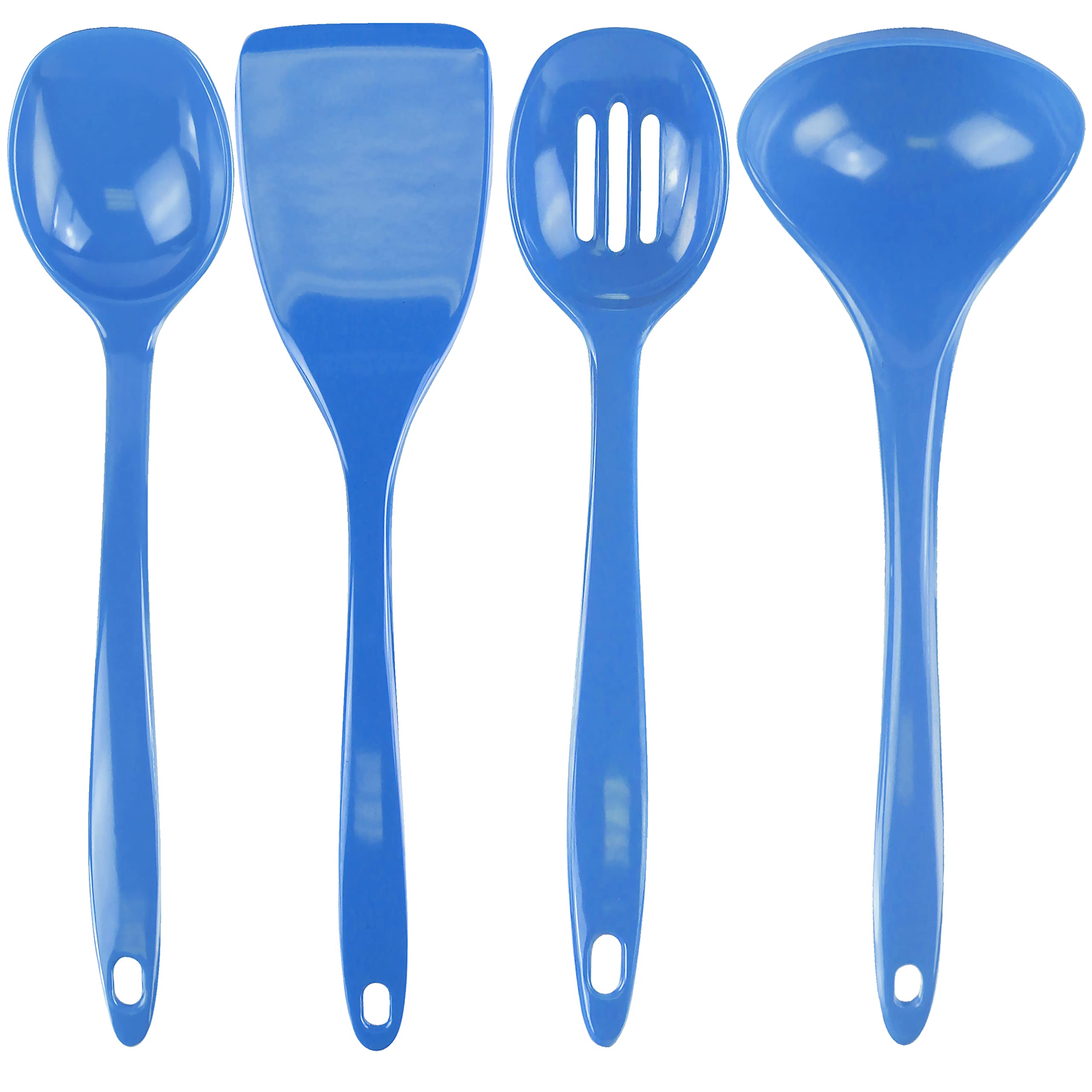 Reston Lloyd 100% Melamine Kitchen Utensil Set, Non Scratching Ladle, Spoon, Slotted Spoon & Spatula, Easy To Hold, Set of 4, Az