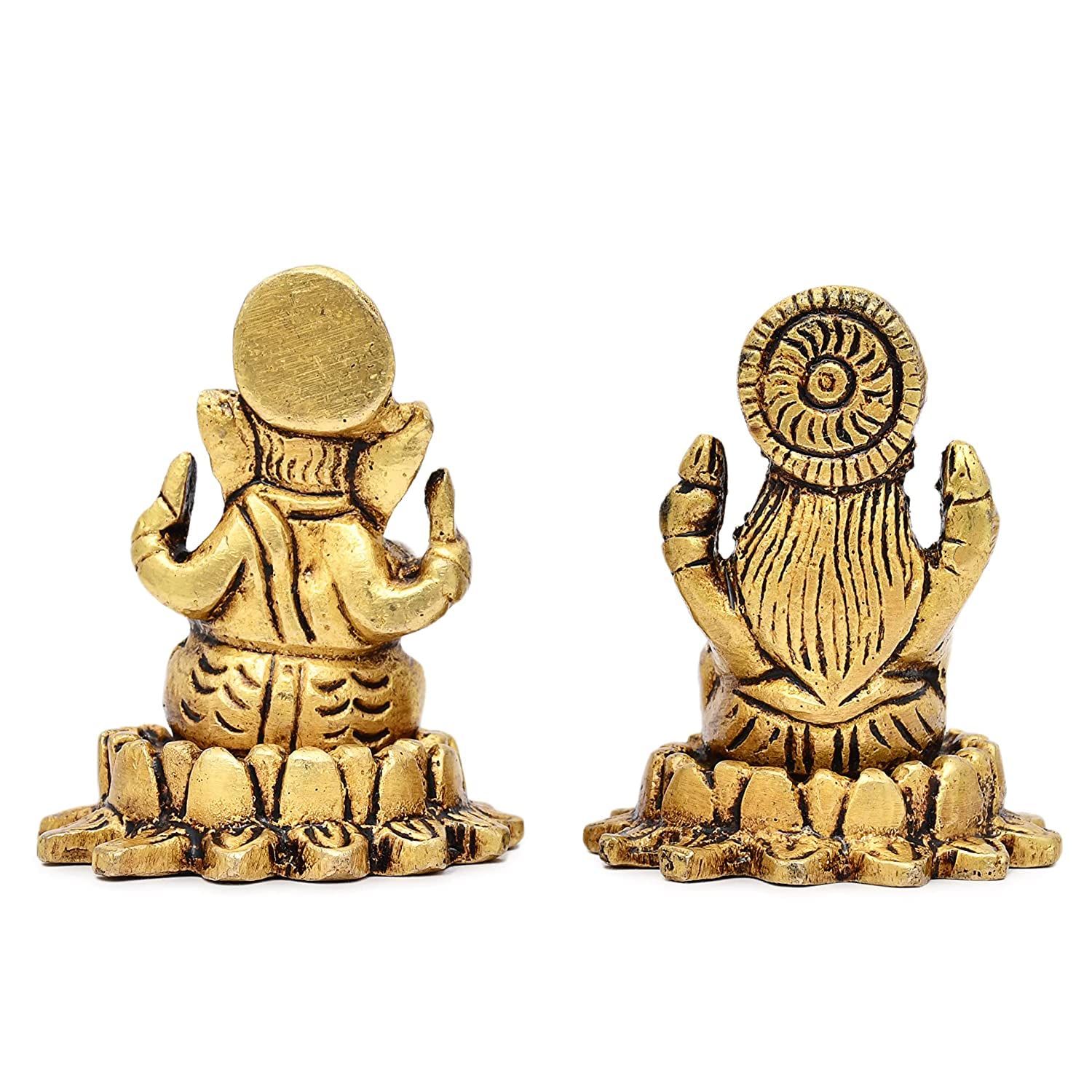 Aargkraft Brass Laxmi Ganesh Ji Idol With Temple Showpiece Ideal For Home Office Temple Pooja Decor | Lakshmi Ganesha Idol Statu