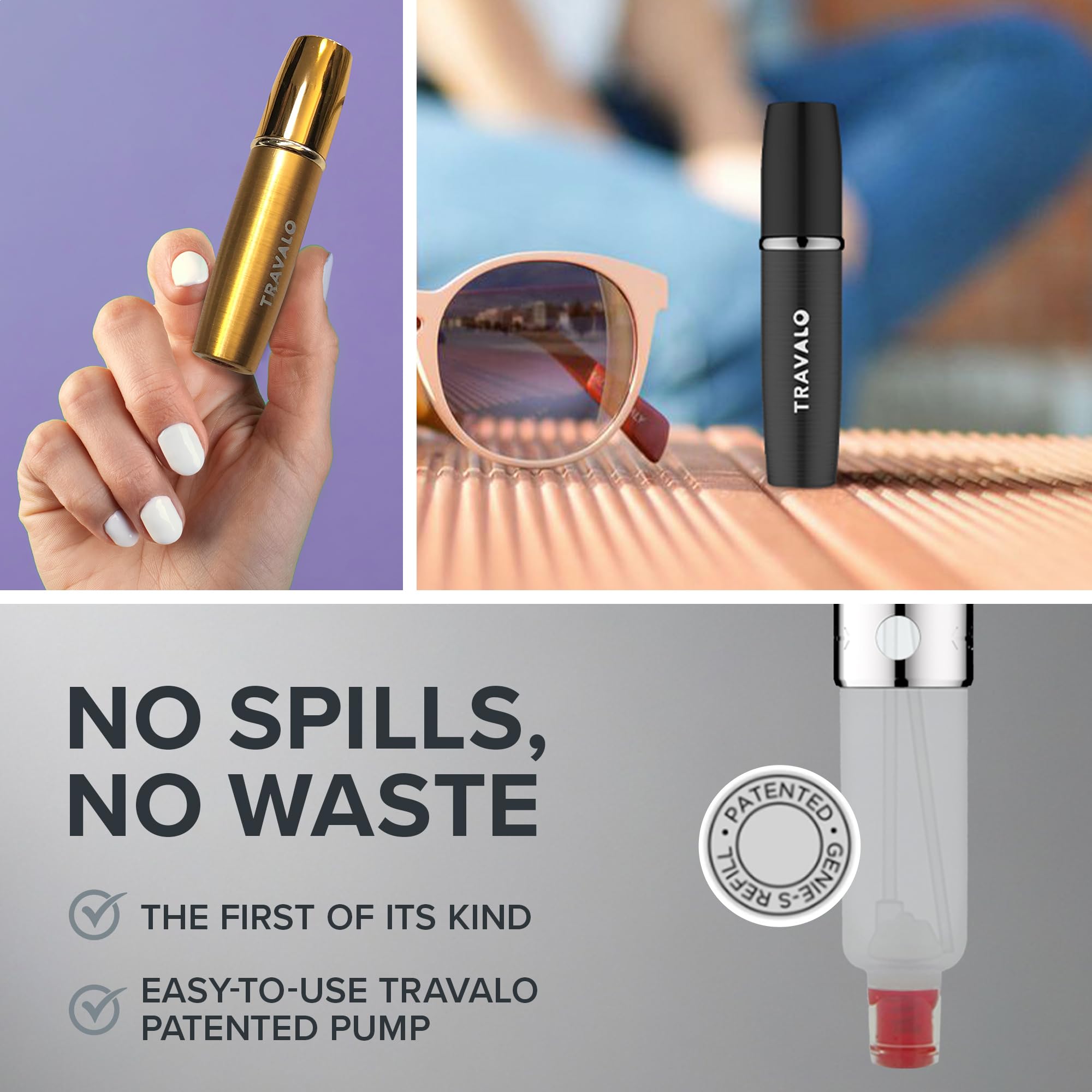 Travalo Lux Perfume Atomizer Bundle - Leak-Proof And Tsa Approved For Air Travel - Reusable, Easy Fill Mini Pump Sprayer - Light