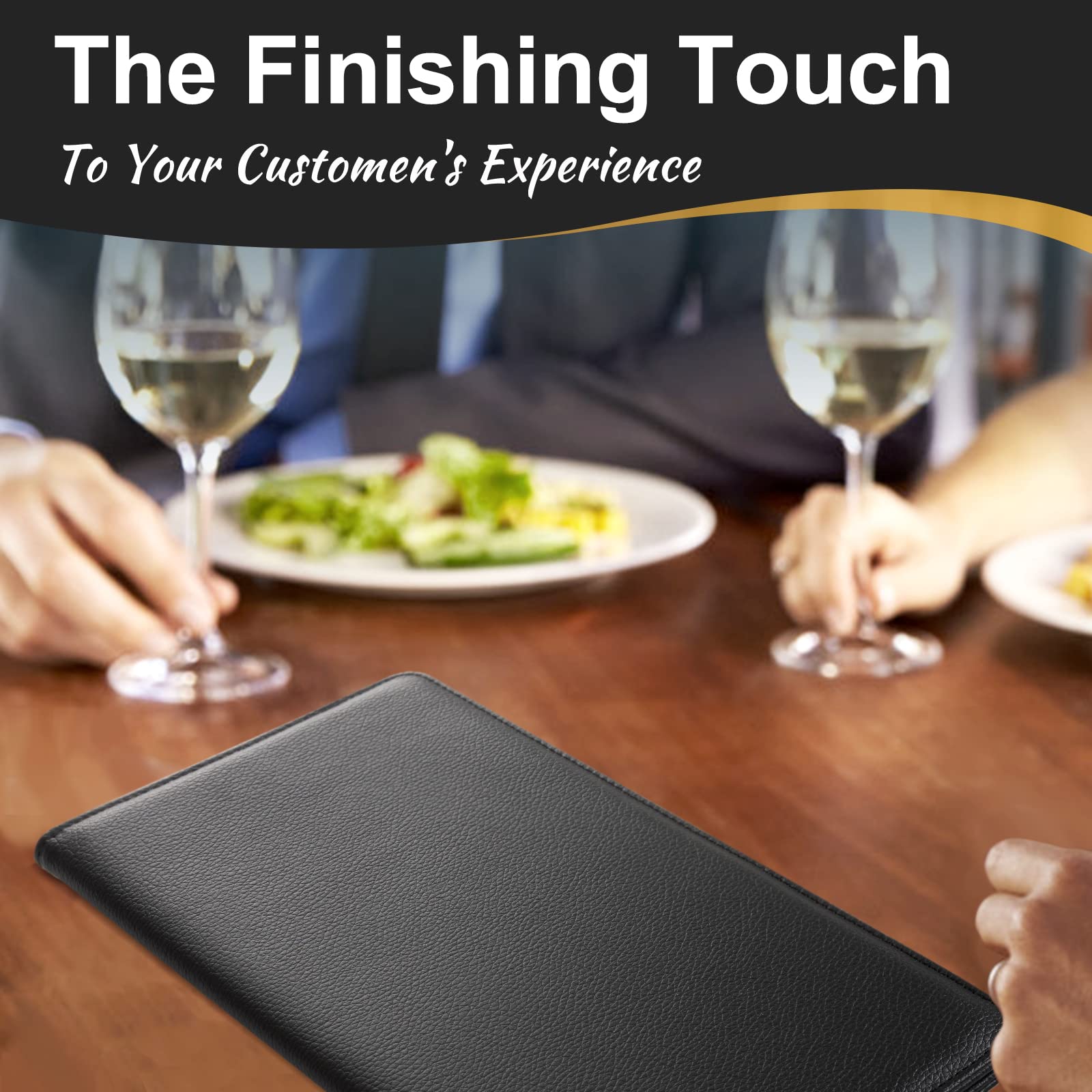 CoBak Restaurant Check Presenters  Guest Check Card Holder  Restaurant Bill Holder  Check Presenters for Restaurants  Servers  Bars  Hotels  Waiter  Waitress  Solid Black - 20 Pack