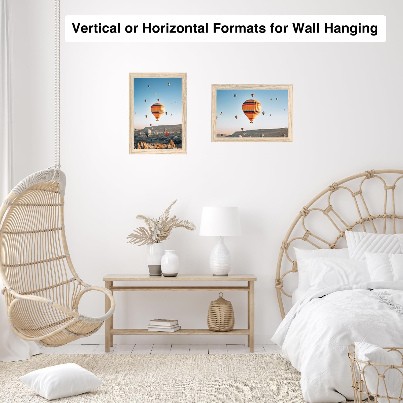 JCJMY 6x8 Picture Frame for Wall Hanging or Tabletop, Wall Mounting Horizontally or Vertically, 6 x 8 Wall Gallery Poster Photo