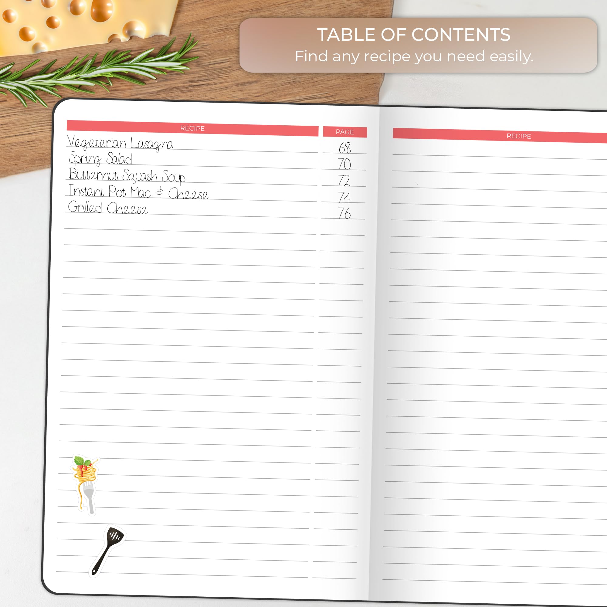Clever Fox Recipe Book - Make Your Own Family Cookbook & Blank Recipe Notebook Organizer  Empty Cooking Journal to Write in Recipes  A5 Hardcover  Stores 60 Recipes - Black