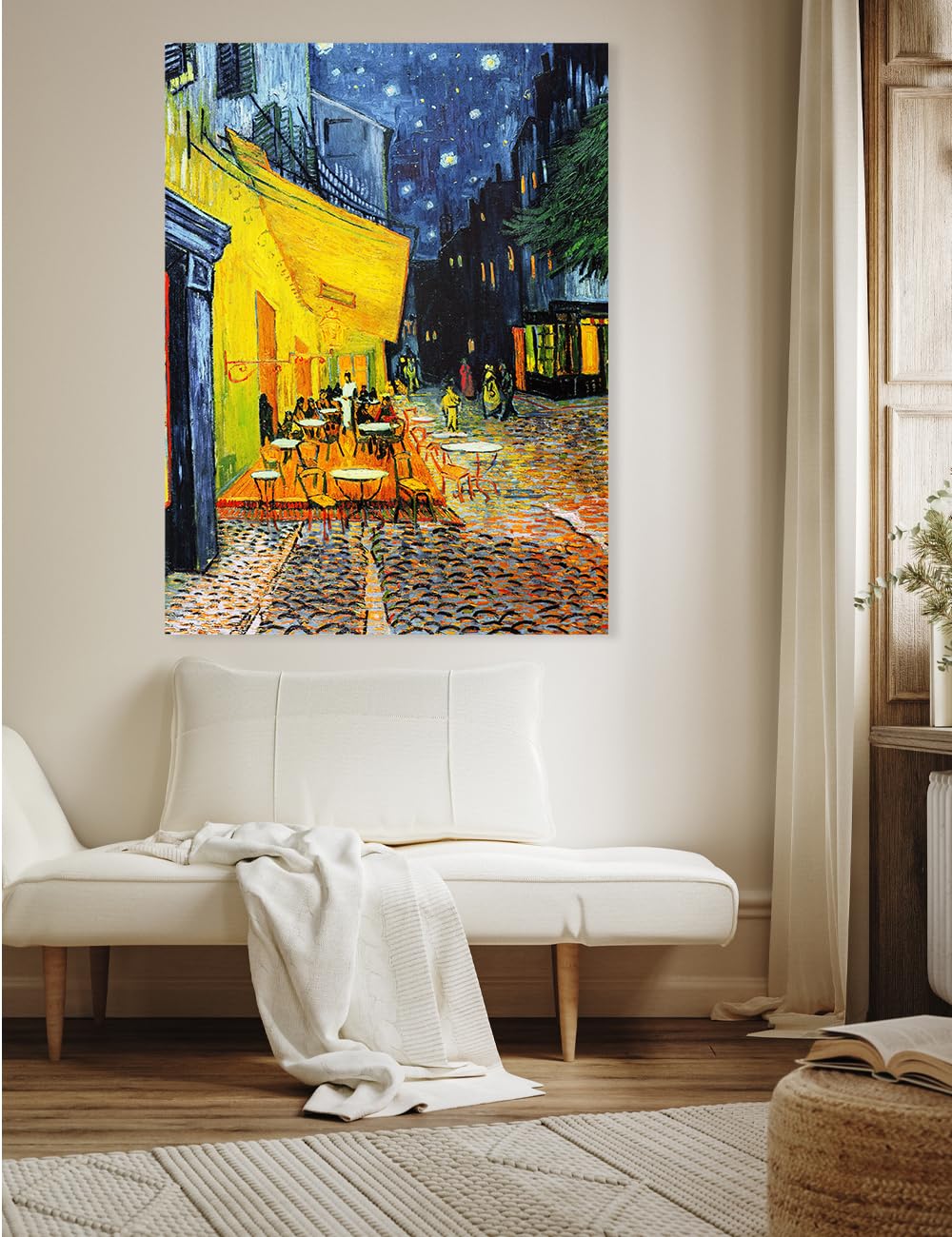 Decorarts - Cafe Terrace At Night, Vincent Van Gogh Reproductions. Oversize Giclee Canvas Print Wall Art For Home Wall Decor. 30