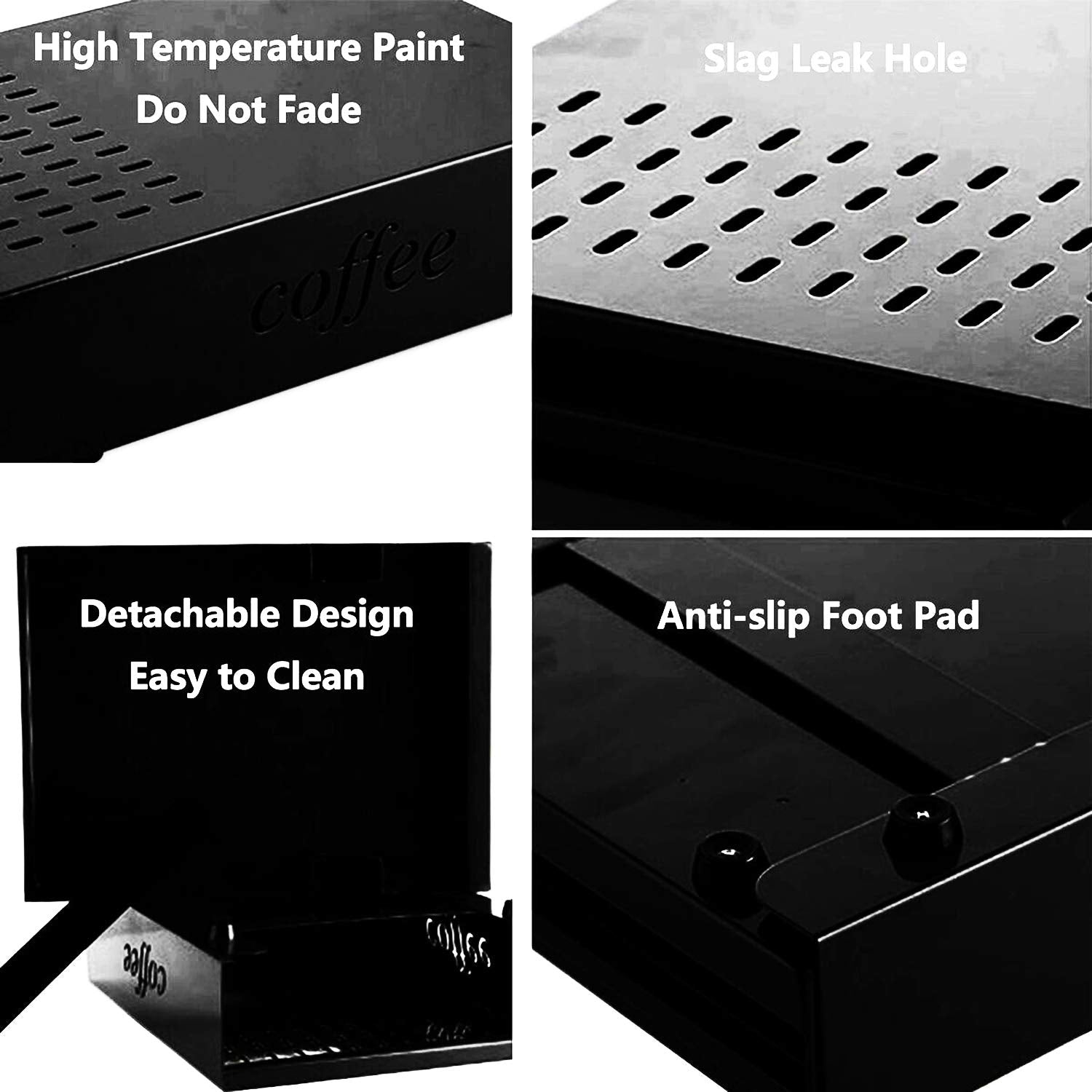 Coffee Knock Box Espresso Knocker Drawer (Black)