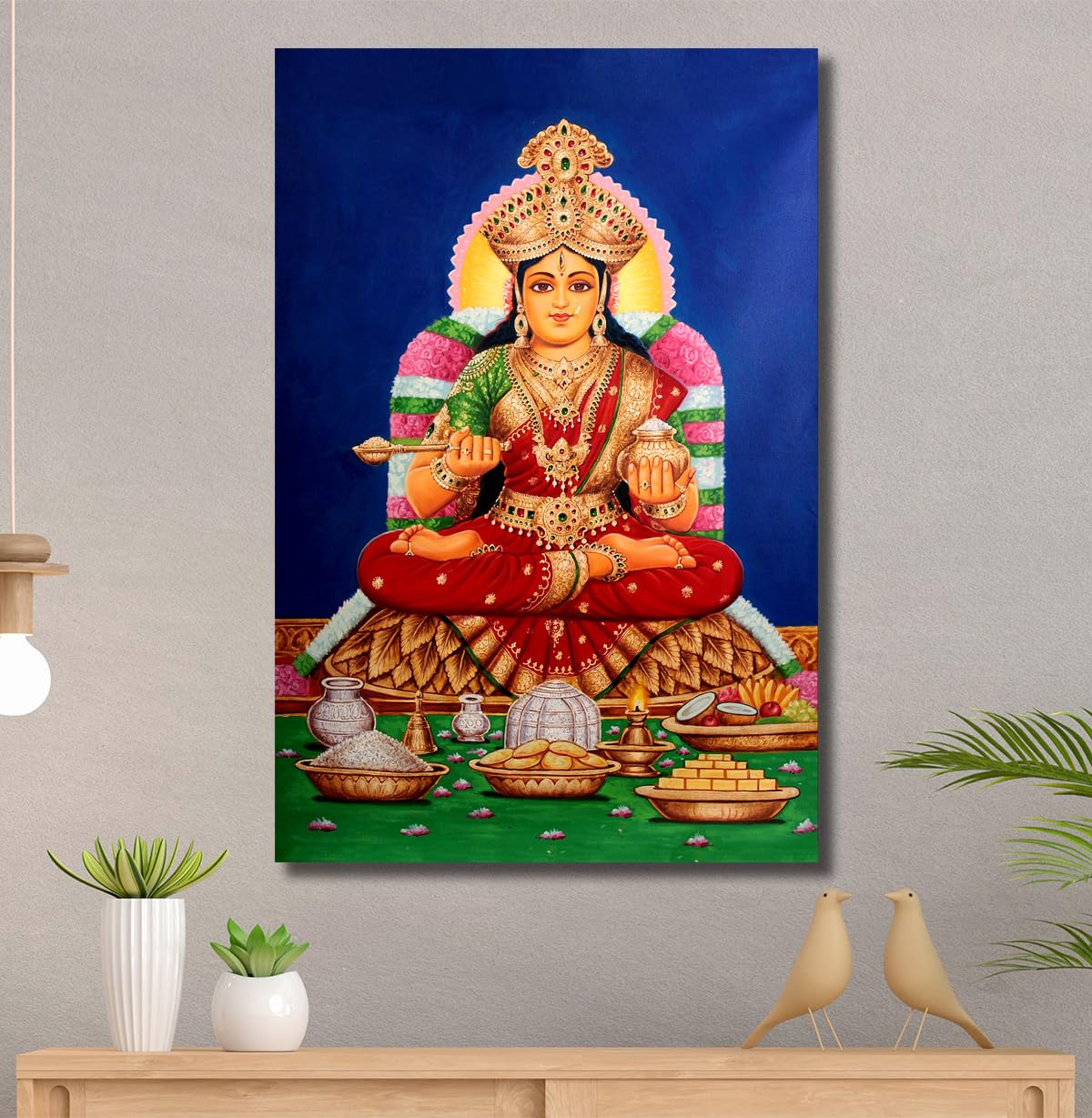 Namaste Home Maa Annupurna Eco Vinyl Paper Poster For Temple/Mandir, Home, Office,Living Room/Bedroom - Wall Decoration, Traditi
