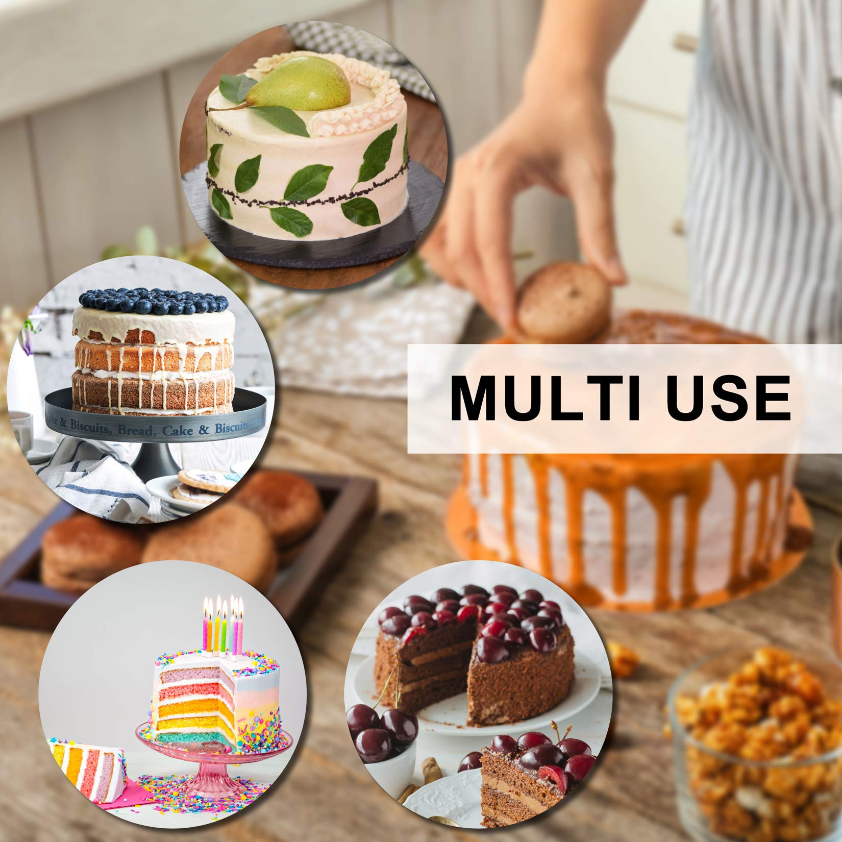 2 Pcs 6 Inch Deep Cake Pan Set  P&P CHEF 6'' x 2.95'' Stainless Steel Round Baking Pans  for Birthday Wedding Christmas  Non Toxic & Healthy  One-piece Construction & Deep Side  Oven & Dishwasher Safe