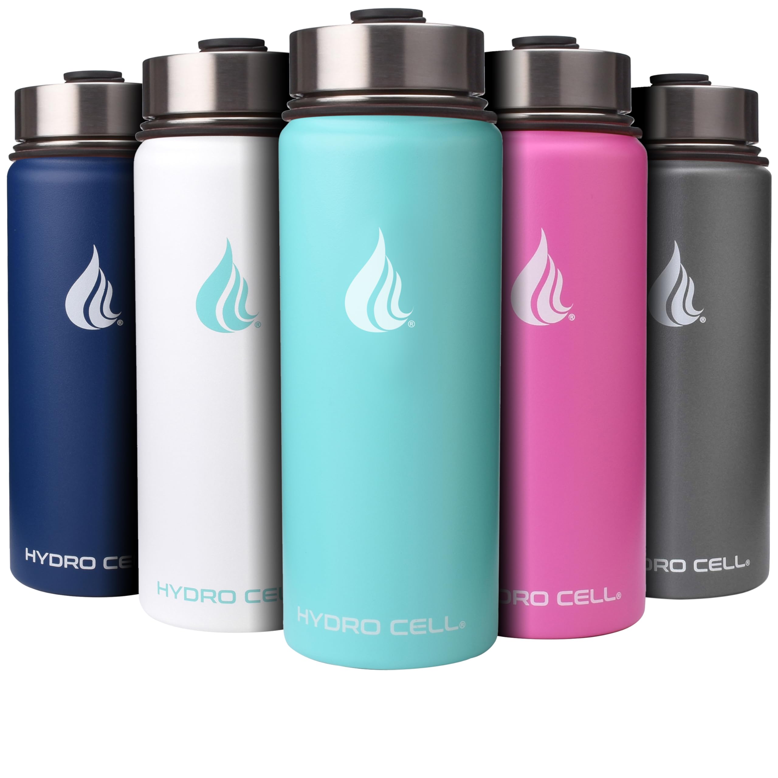 Hydro Cell Stainless Steel Sport Water Bottle With Straw - Keeps Drinks Cold & Hot Via A Leak Proof Metal Triple Insulated Vacuu