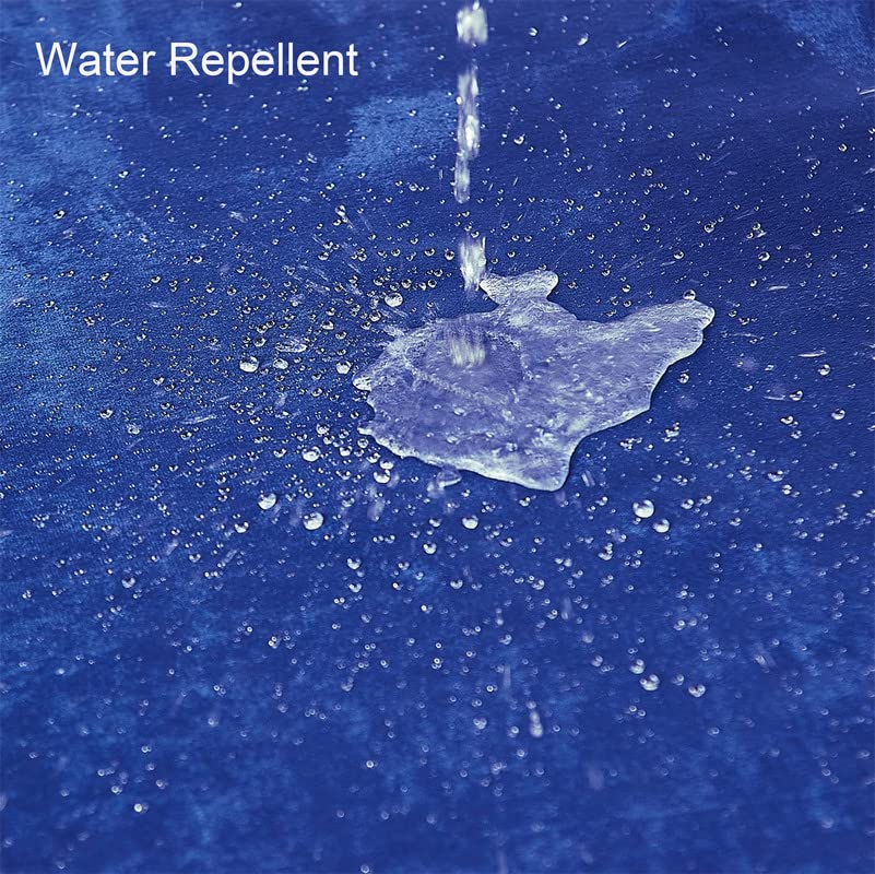 Velvet Blue Shower Curtains For Bathroom,260 Gsm Heavy-Duty Royal Blue Fabric Luxury Shower Curtain With Hooks, Washable, Thicke