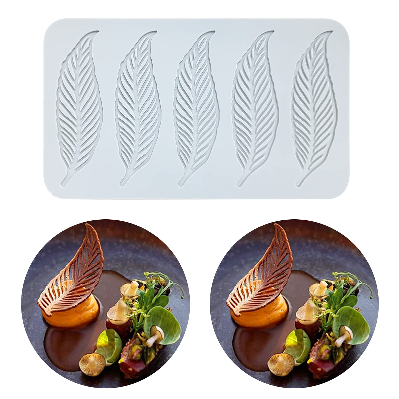 Hollow Candy Mold, Chocolate Candy 3D Hollow Silicone Mold (Feather Grey)
