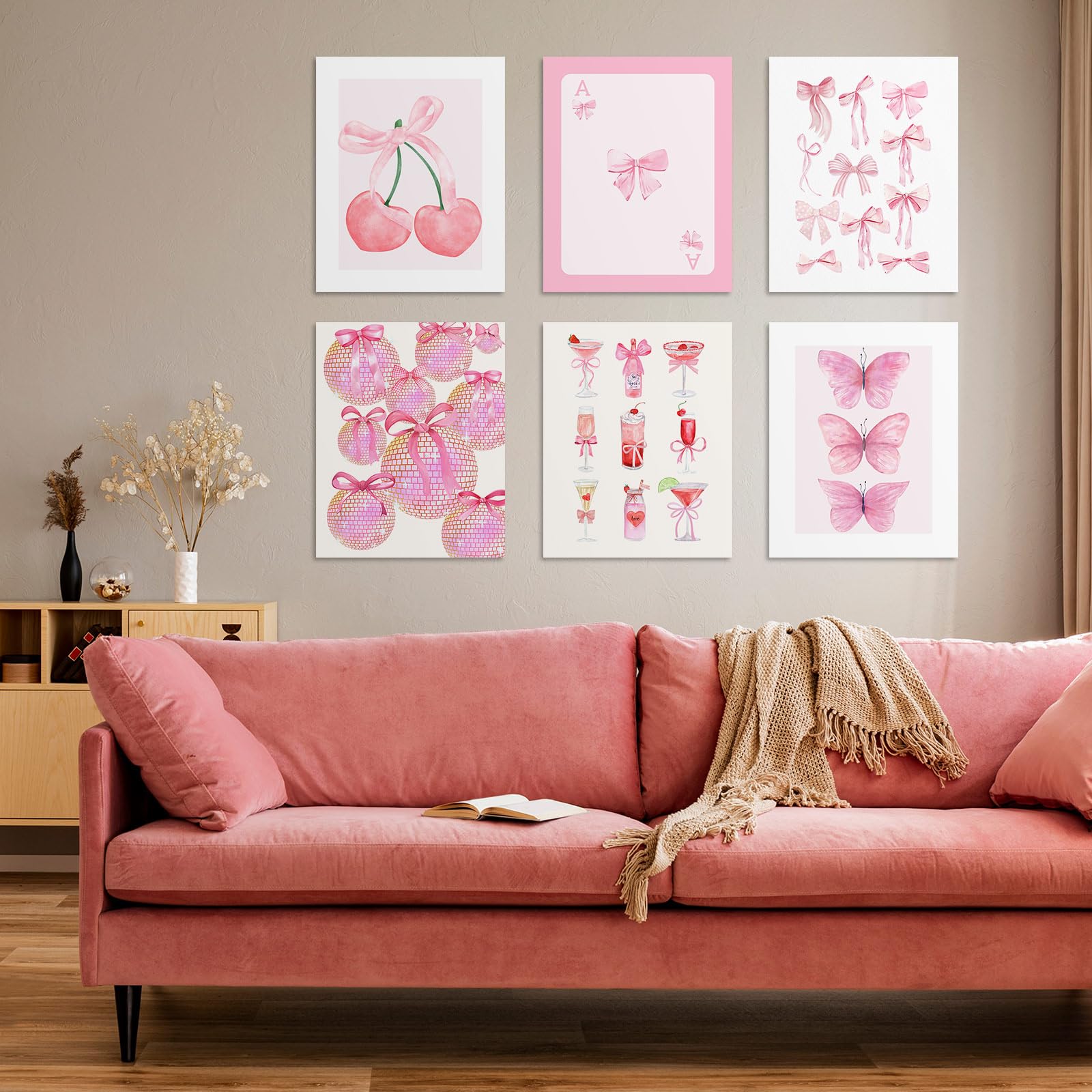 Habseligkeit Pink Danish Pastel Wall Art Prints, Woman Fashion Wall Art Posters For Room Decor Aesthetic, Unique Room Decor For