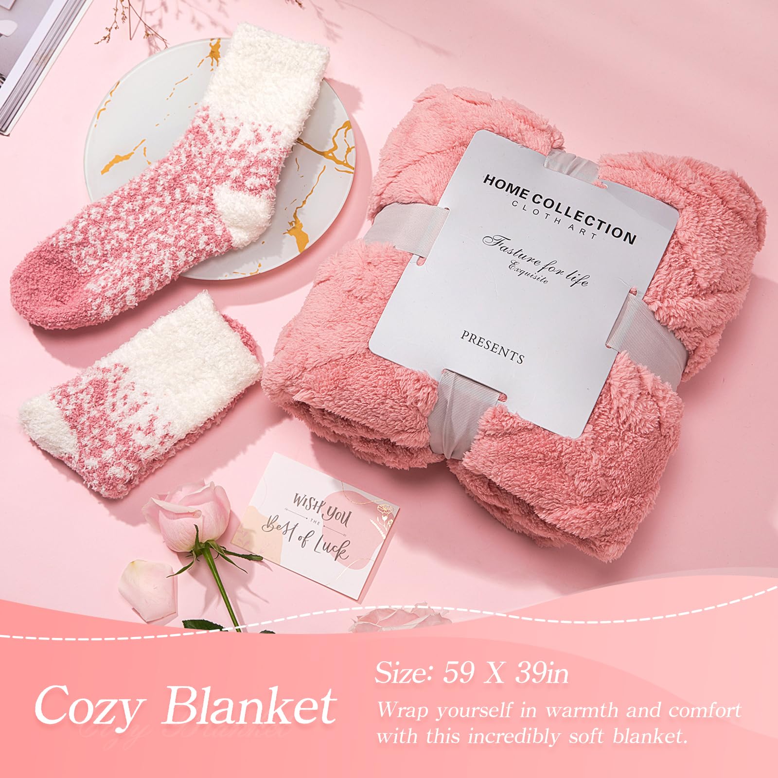 Spa Gift Baskets for Women, Care Package for Women After Surgery, Birthday Baskets, Gift Baskets with Luxurious Blanket for Wome