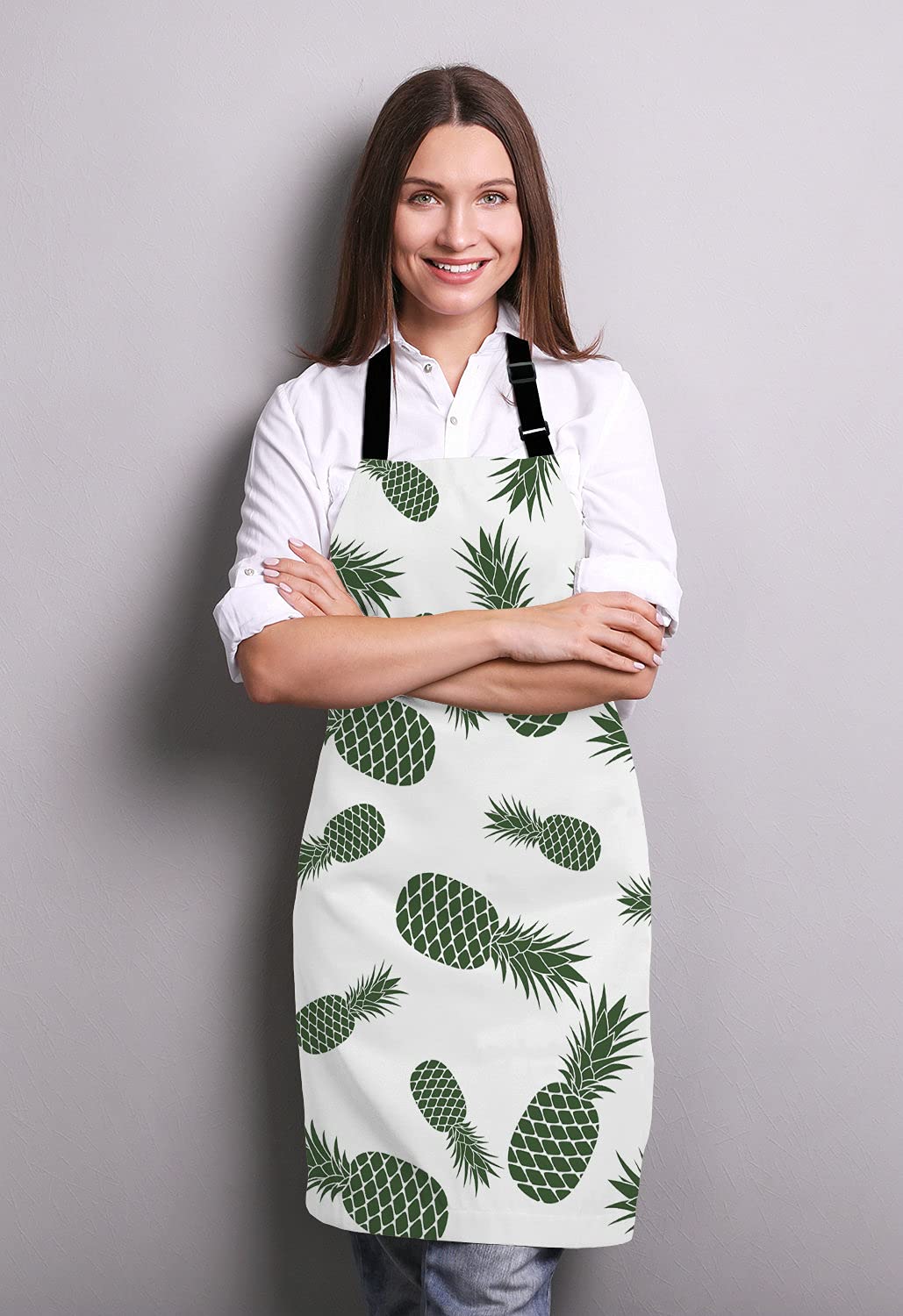 Lefolen Pineapple Apron For Women And Men, Adjustable Kitchen Chef Apron For Cooking Baking - Cute Birthday, Anniversary, Mother