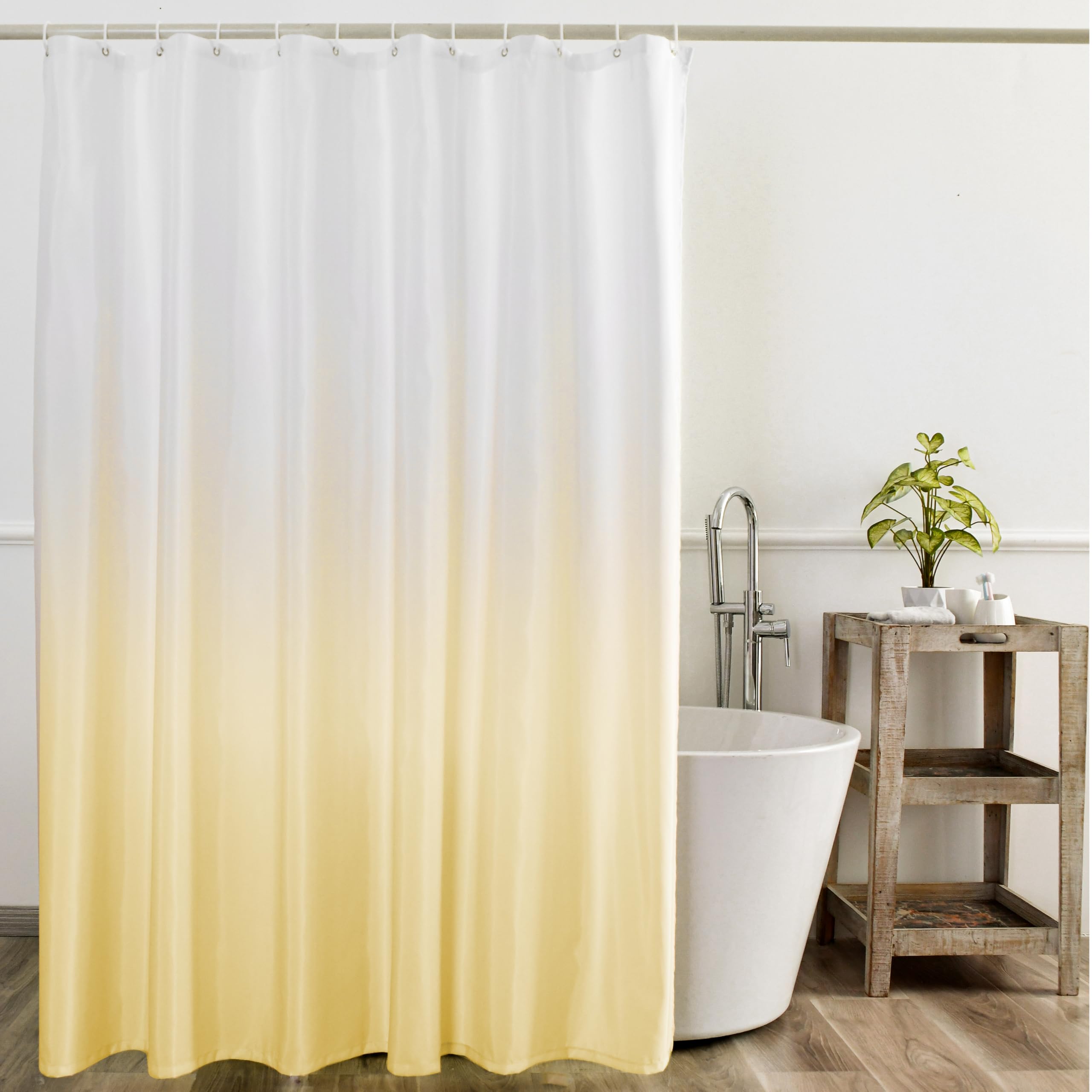Yi & Ze Yellow Ombre Shower Curtain Sets For Bathroom Accessories Fabric Polyester Waterproof Modern Shower Curtain Liner With 1