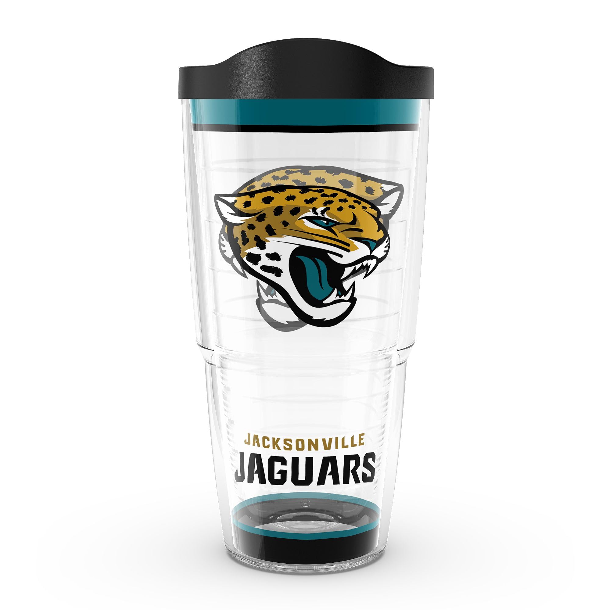 Tervis Made In Usa Double Walled Nfl Jacksonville Jaguars Insulated Tumbler Cup Keeps Drinks Cold & Hot, 24Oz, Tradition