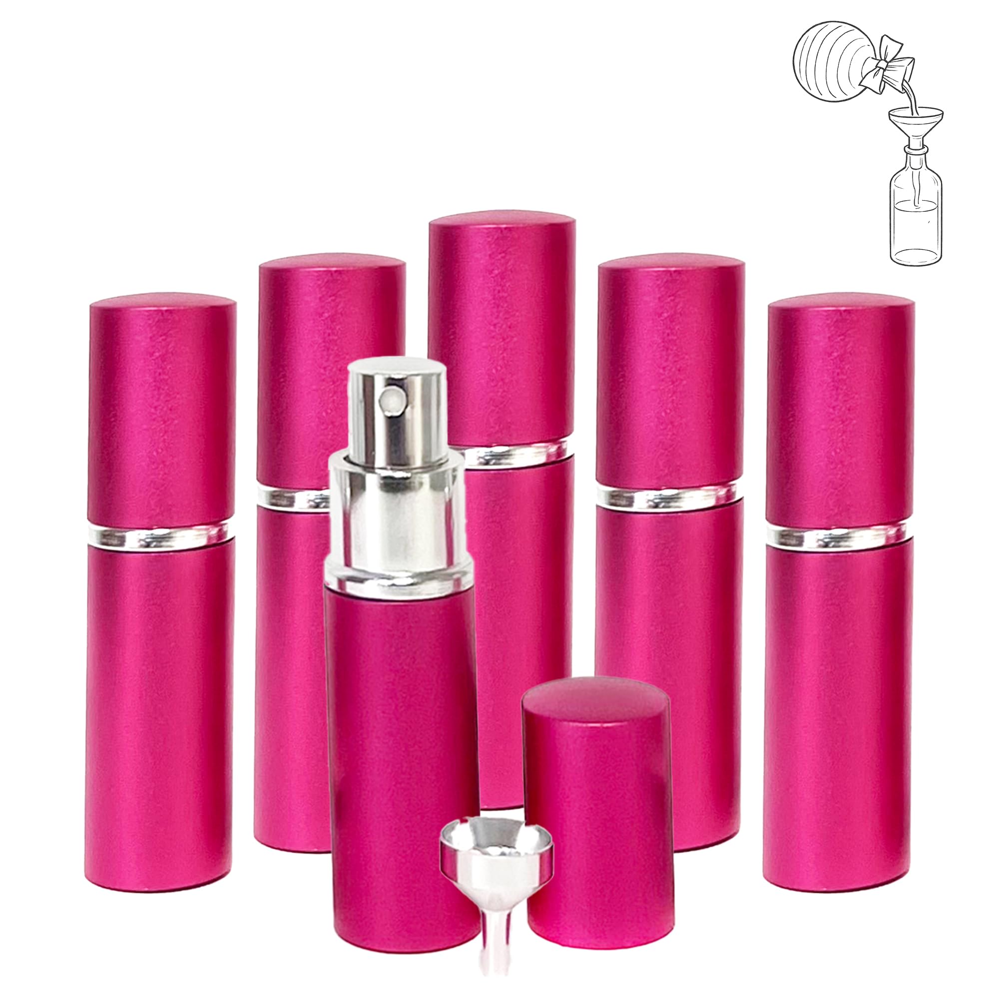 Youzey Perfume Atomizers With 6 Funnels - Travel-Size And Leak-Proof Refillable Atomizer Sprayer For Perfume And Cologne - Safe