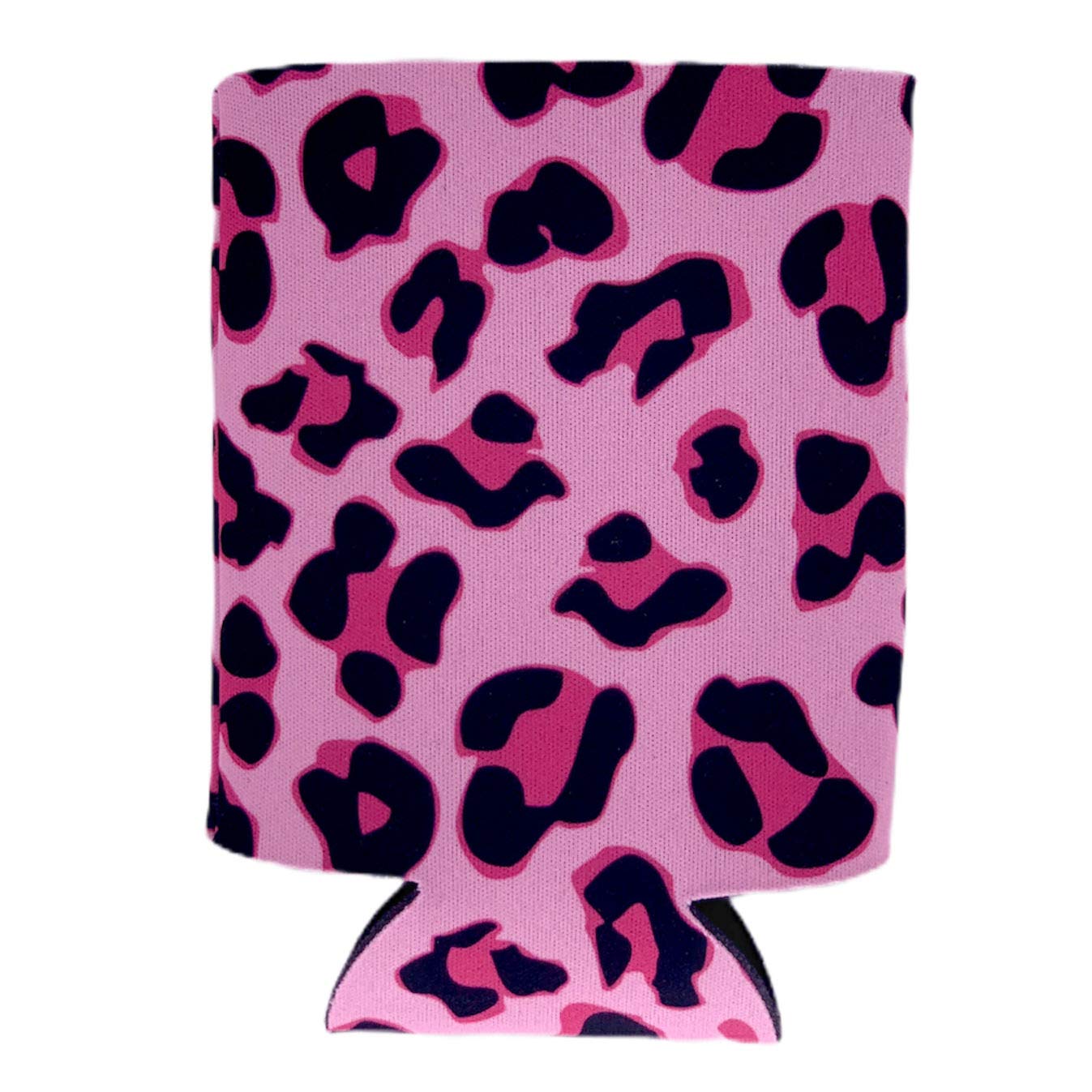 Leopard Print Collapsible Can Coolie Pink