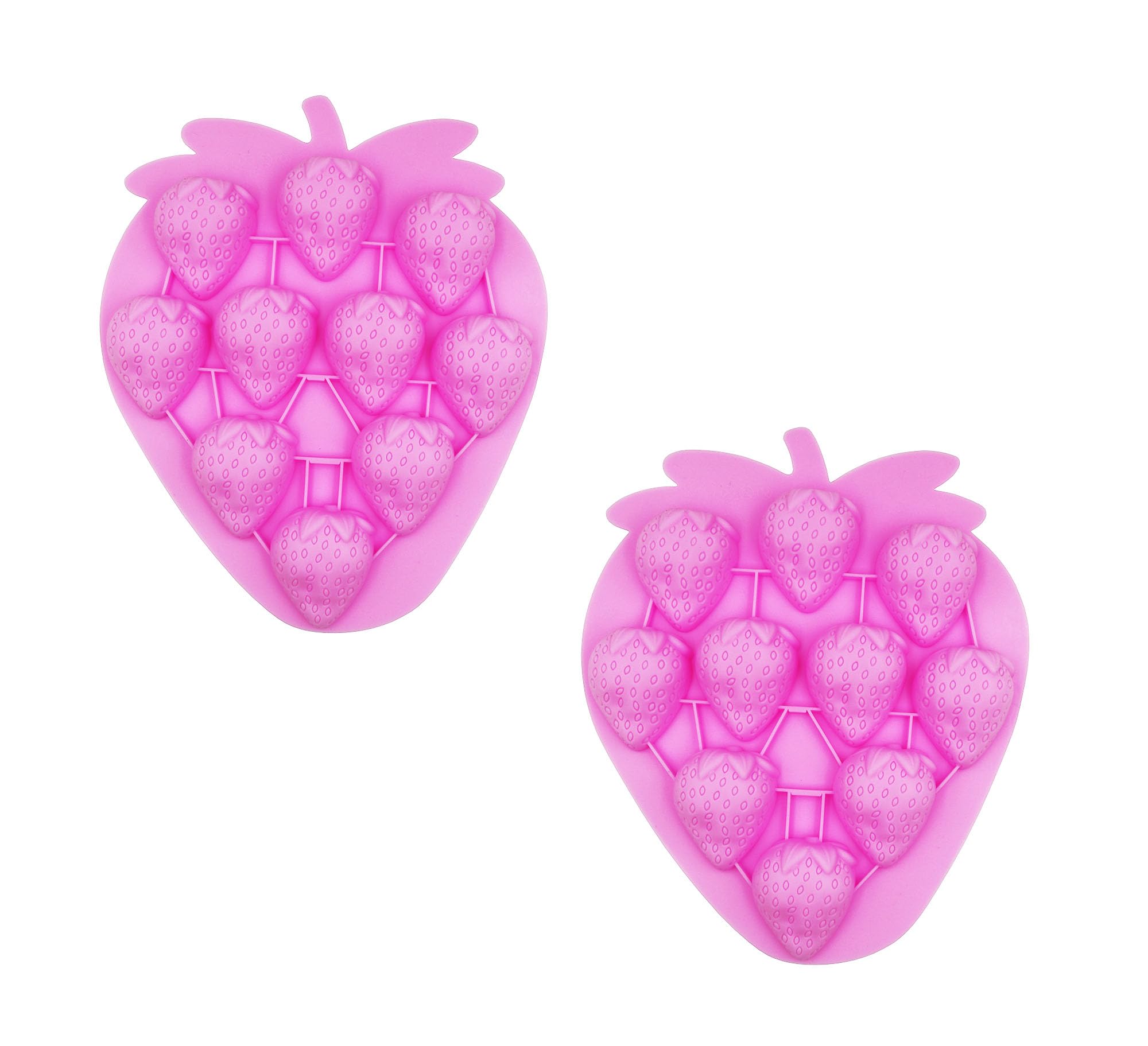 2 Pack Chocolate Molds,10-Cavities Silicone Strawberry Mold for Chocolate,Candy,Cake Decoration,Jelly