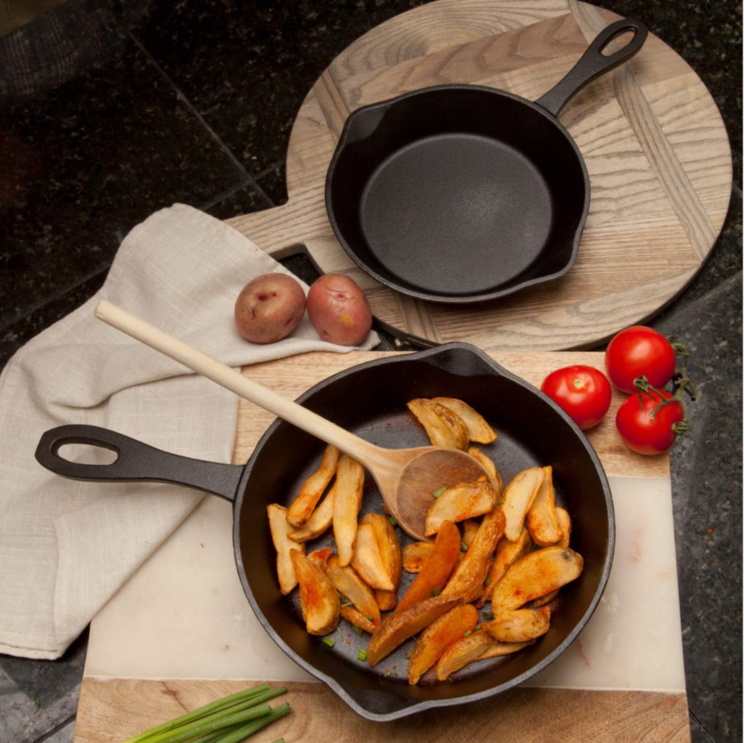 Bayou Classic 2-pc Cast Iron Skillet Set - 8-in  10-in