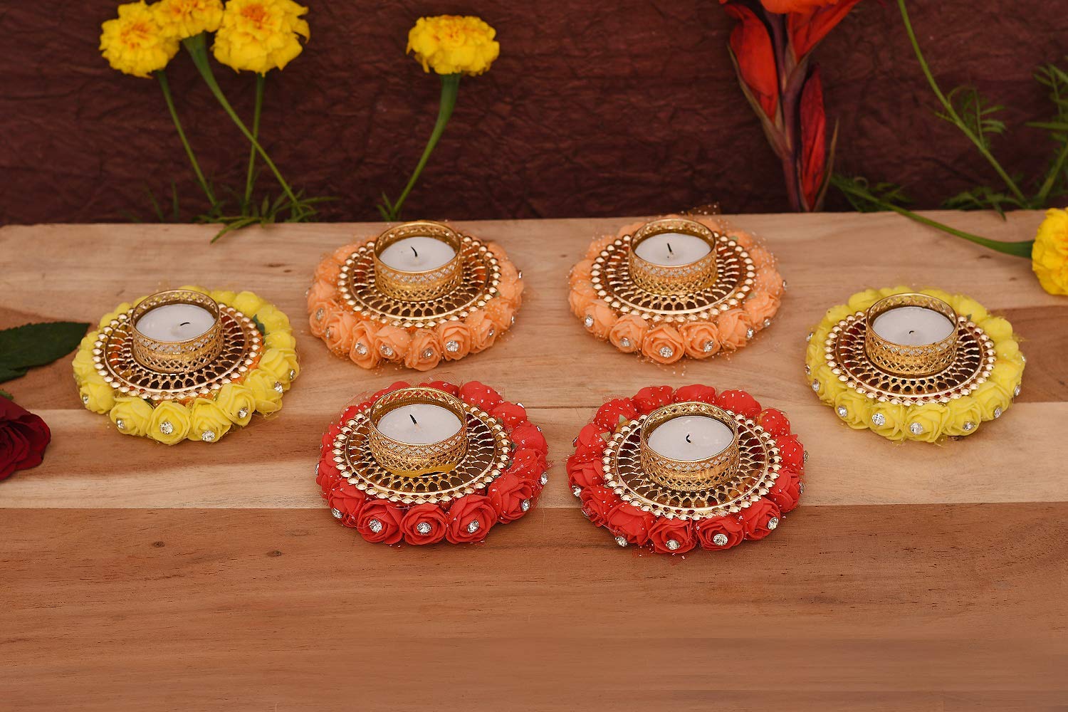 Pride Store Tealight Candle Holder for Home Decor, Diwali Gift, Candle Diya, Candle for Birthday, Diwali, Festival Decoration 3.