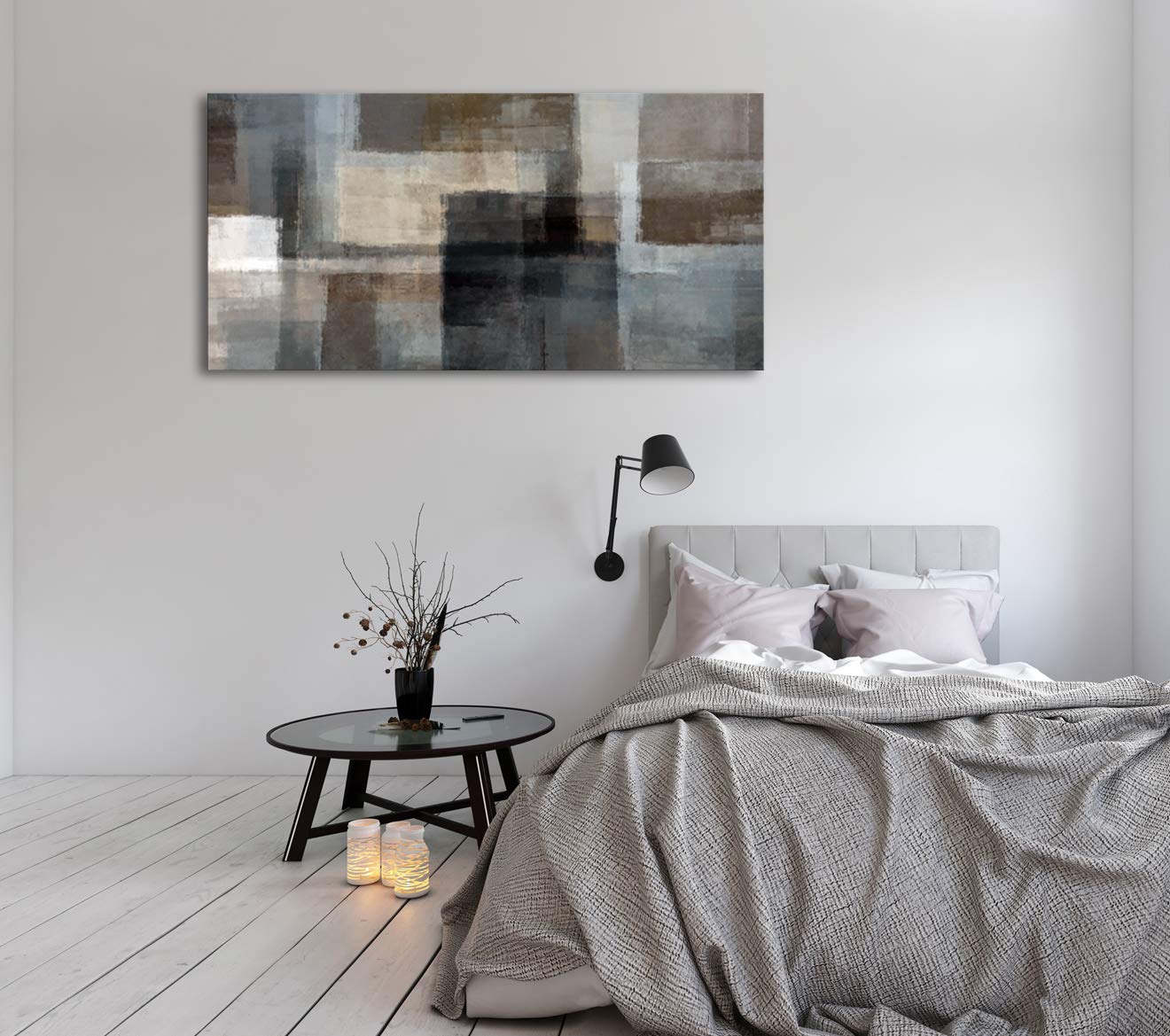 Cao Gen Decor Art A62475 Canvas Prints Abstract Wall Art Print Paintings Grey and Brown Home Decor Framed Ready to hang for Living Room Bedroom and Office Home Kitchen Artwork