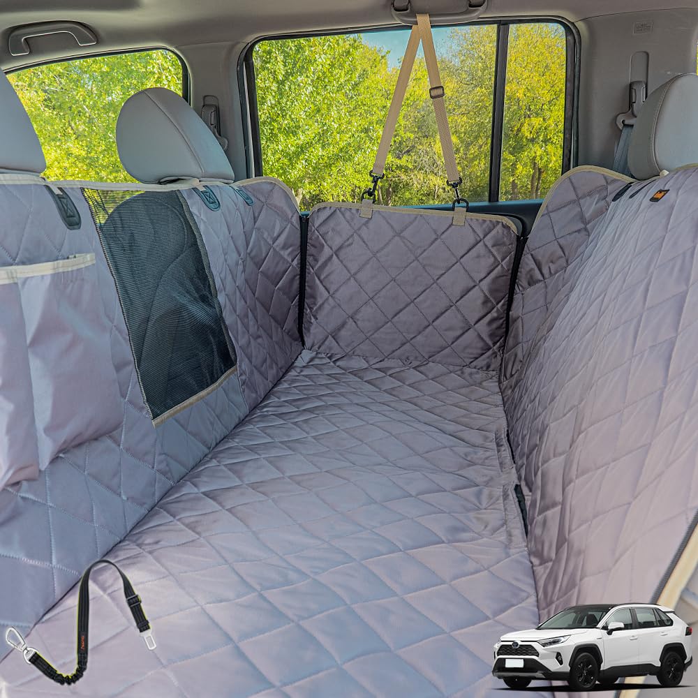 Ibuddy Dog Car Seat Covers, Waterproof Dog Seat Cover For Back Seat With Mesh Window,Stain Resistant Dog Car Hammock, Nonslip Ca