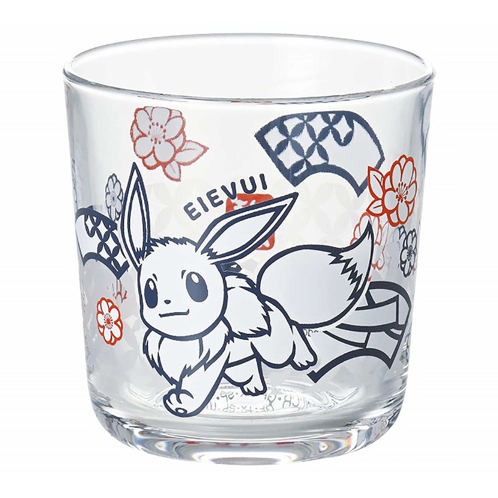 Kaneshotouki 140162 Pokemon Eevee Glass Cup Tumbler, 3.1 inches (8 cm), Cut Picture Touch