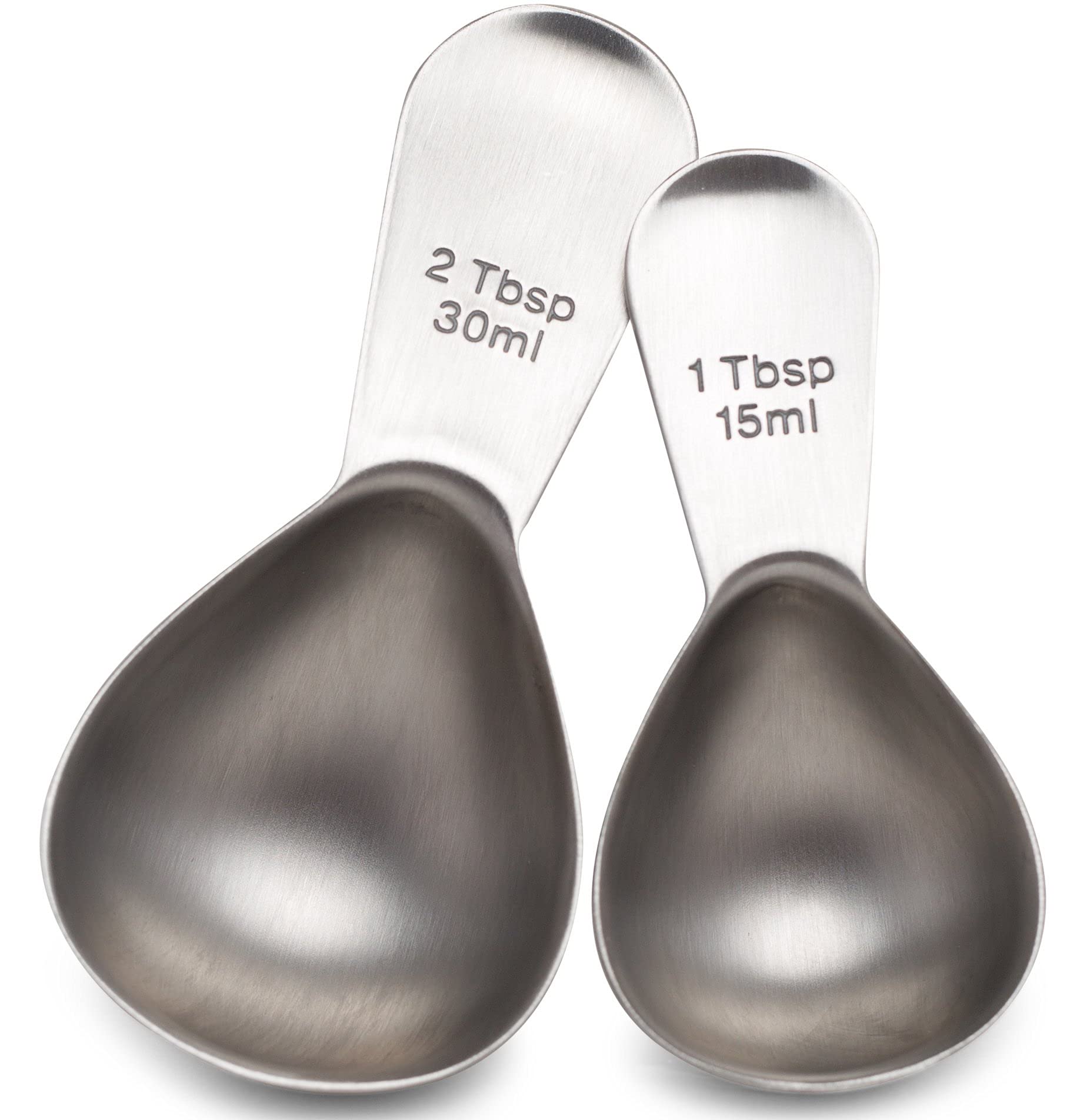 Coletti Coffee Scoop Pack Of 2 - Tablespoon Scoop - Stainless Steel Short Handle For Measuring Ground Coffee, Sugar And Baking (