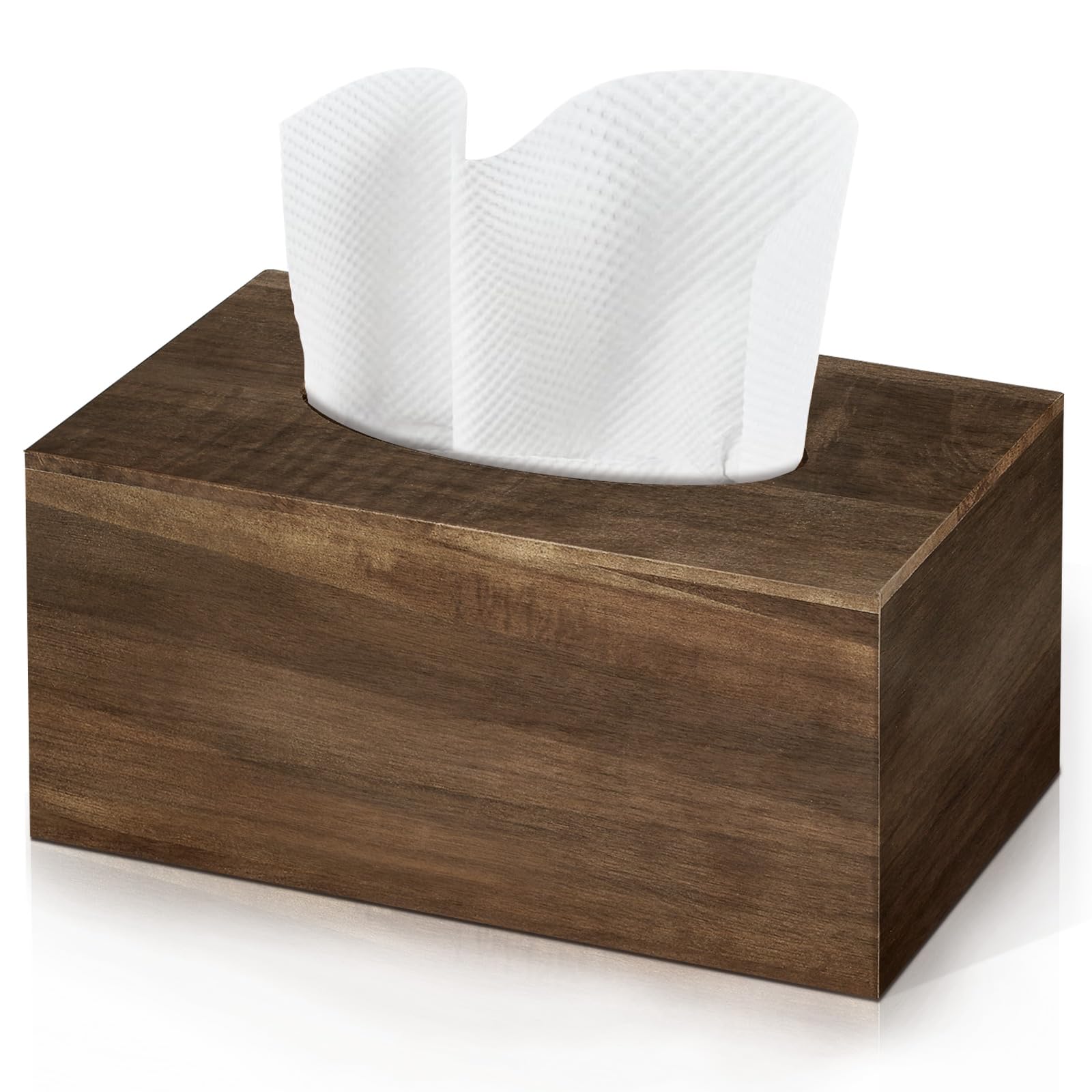 Rectangular Tissue Box Cover, Brown Tissue Box Cover Square Tissue Box Covers Holder for Bathroom Bedroom Dinner Table Office Ta