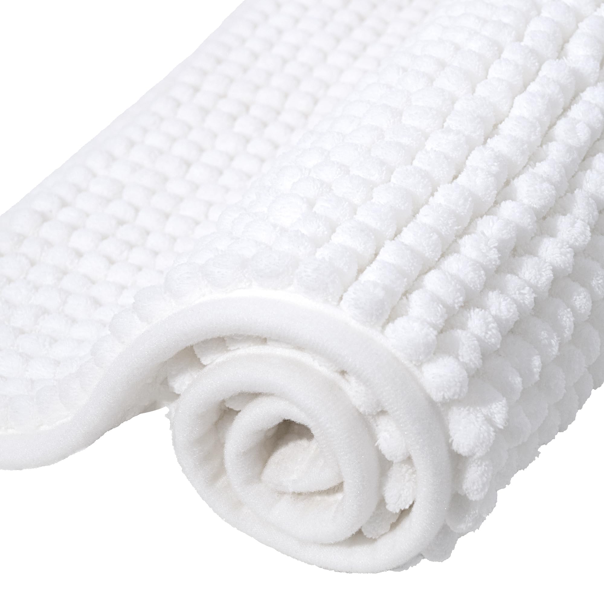 Granny Says Chenille Bathroom Rugs Non Slip Washable, Soft White Bath Mats For Bathroom, 16'' X 24'', Super Absorbent Bath Mat S