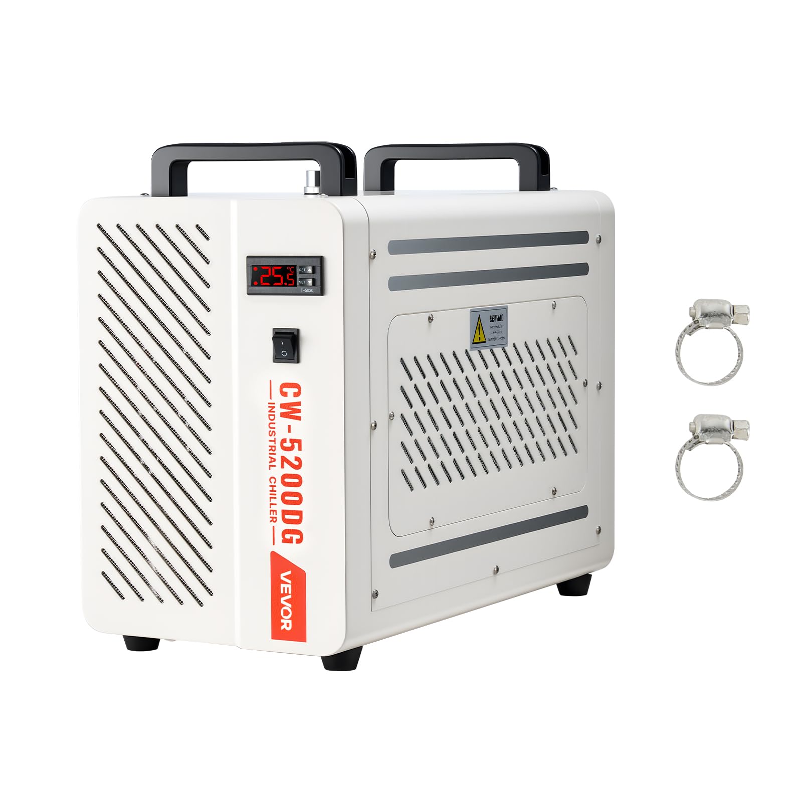 VEVOR Industrial Water Chiller, 5460 BTU/h, Industrial Water Cooler Cooling System with Compressor, 1.8   Gal Tank Capacity, 3.4