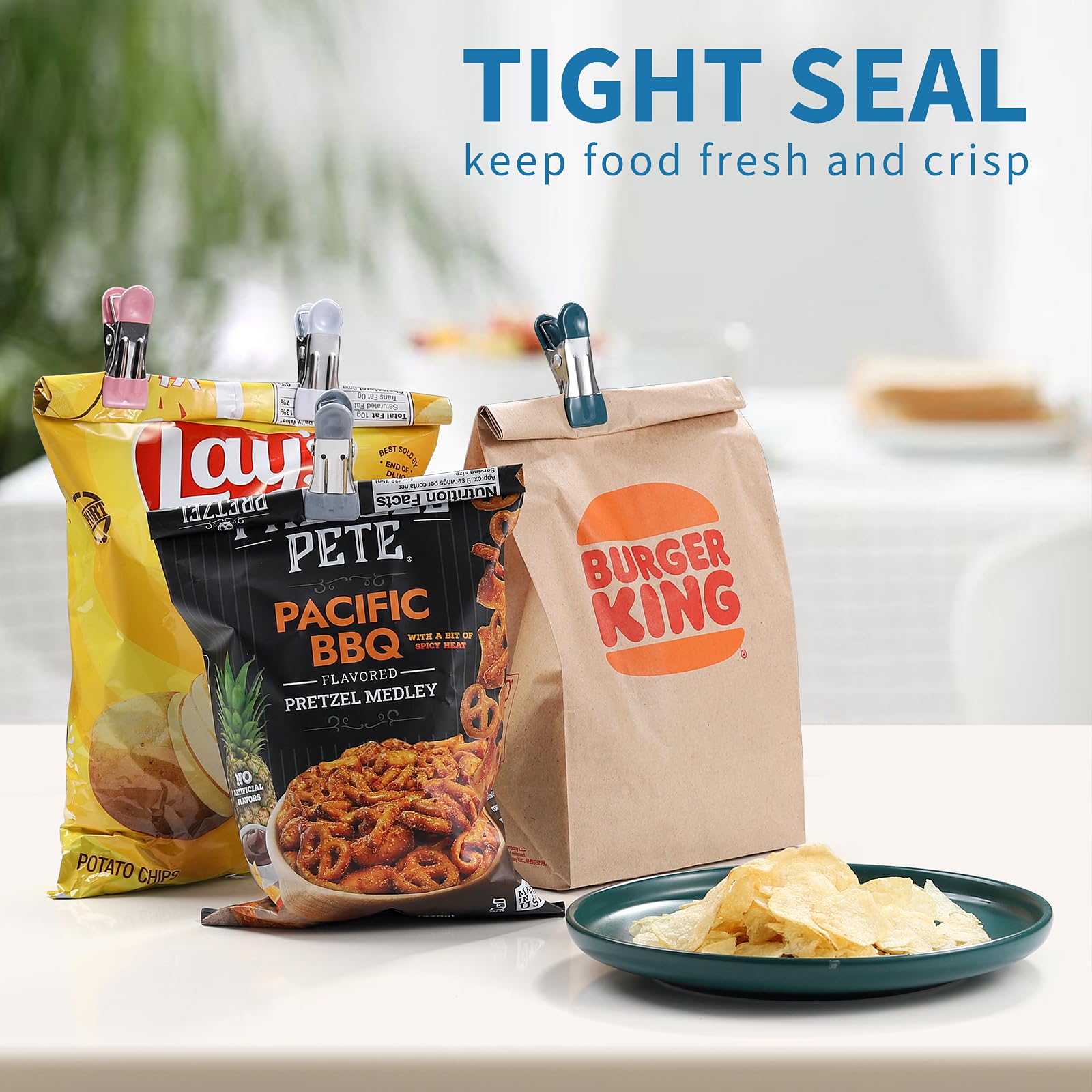 Clothes Pins Heavy Duty Out Door 30 Pack,Chip Clips 2.17 Inch, Bag Clips, Clothespins,Chip Clips Bag Clips Food Clips for Laundr