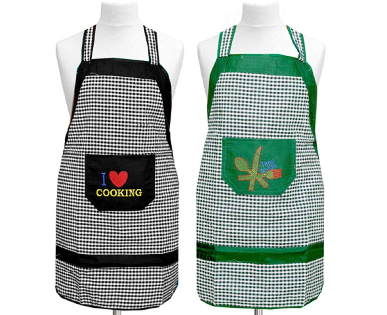 Casanest Check Design Cotton 2 Piece Apron  Multicolour